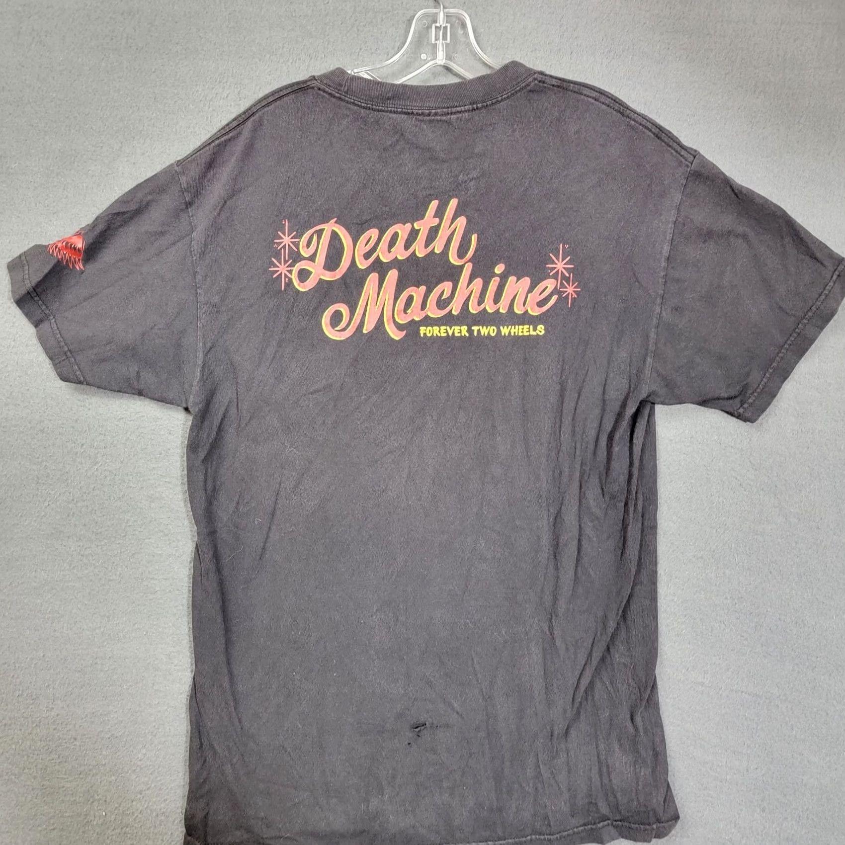 Forever 21 DEATH MACHINE Forever Two Wheels Motorcycle Shirt mens LARGE distressed Size US L / EU 52-54 / 3 - 5 Thumbnail