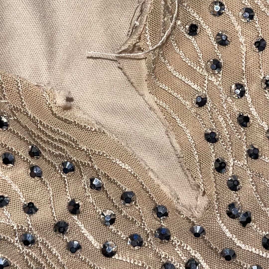 Other B. Darlin Nude Sequin Rhinestone Bodycon V-Neck Dress SZ 3/4 Size S / US 4 / IT 40 - 4 Thumbnail