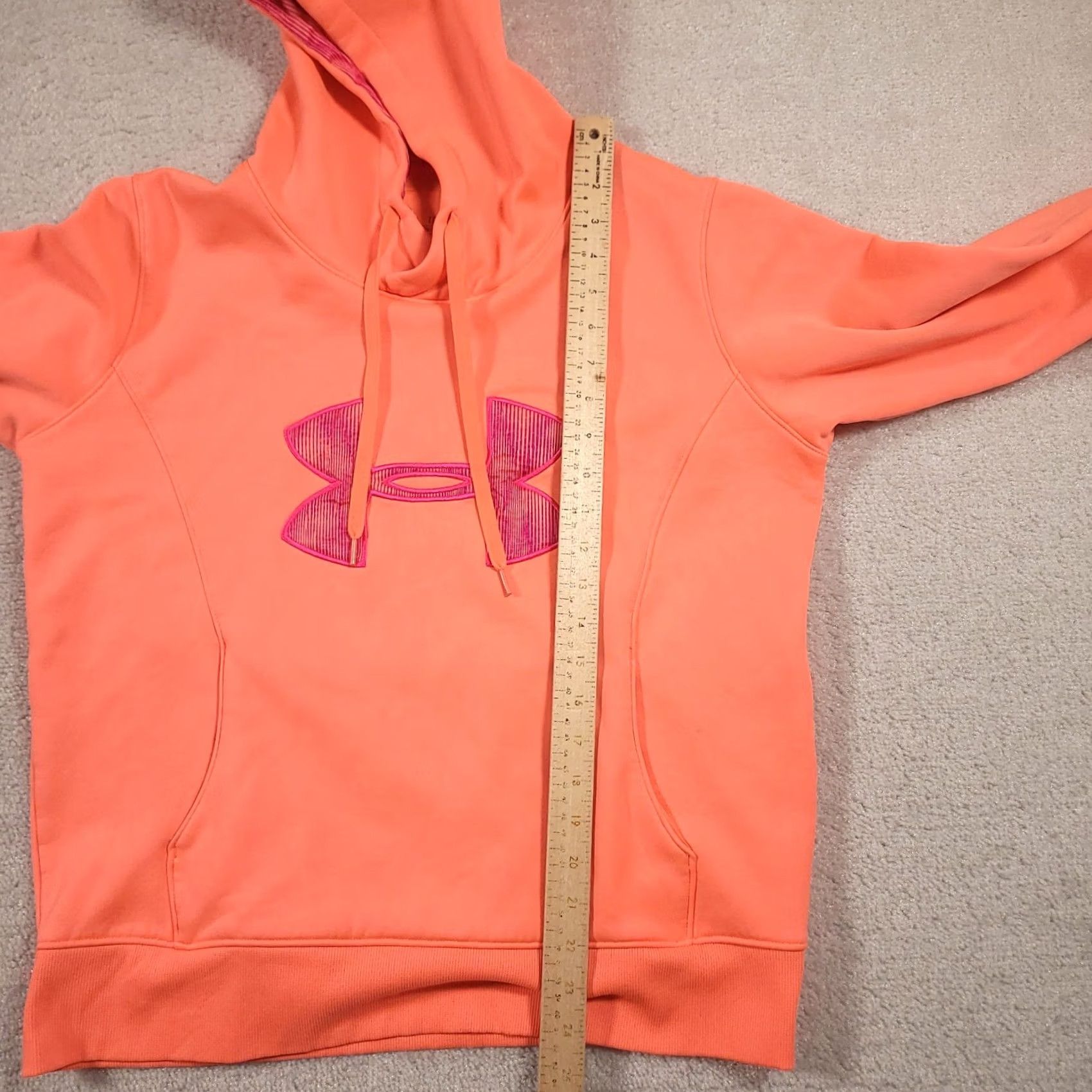 Under Armour Under Armour Hoodie Womens L Orange Fleece Hooded Sweatshirt Embroidered Logo Size L / US 10 / IT 46 - 5 Thumbnail