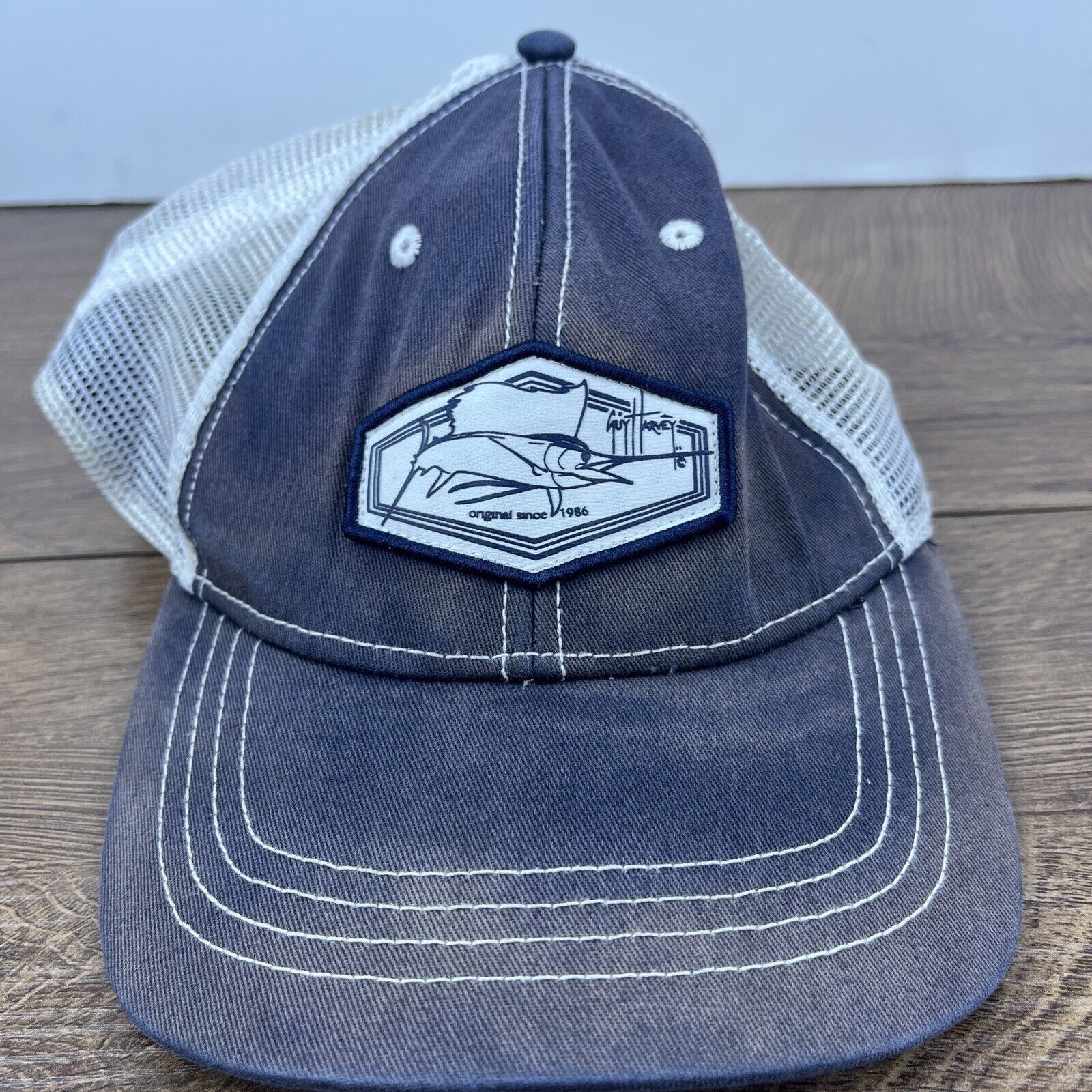 Guy Harvey Guy Harvey Blue Gray Hat Adjustable Adult Size Hat Gray Cap Size ONE SIZE - 1 Thumbnail