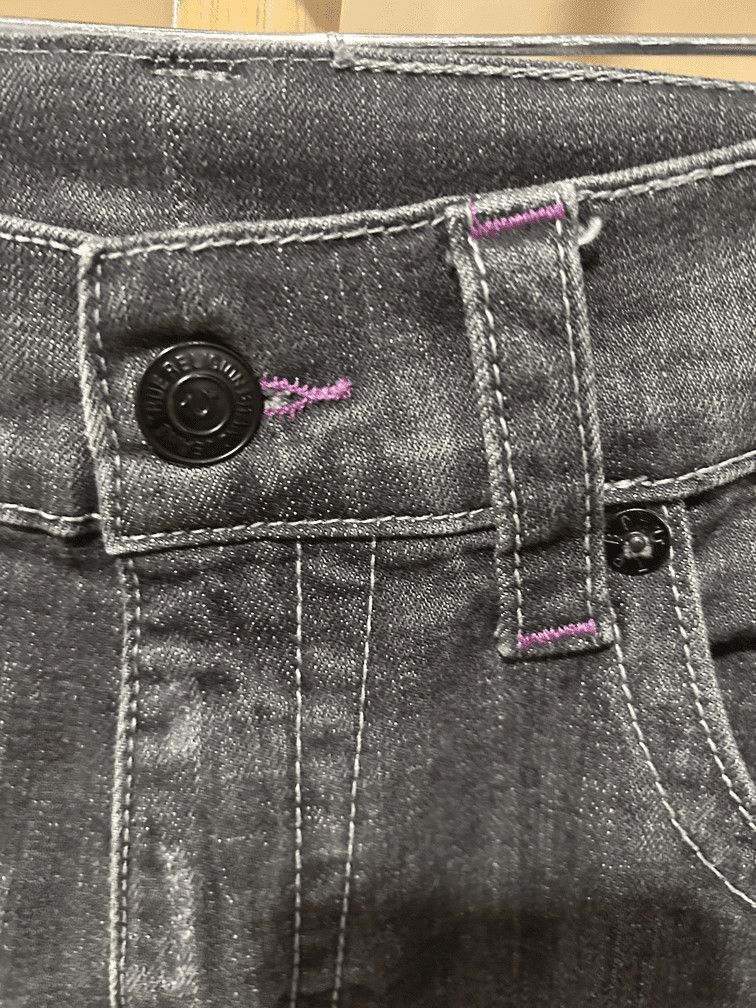 True Religion 1 OF 1 True Religion Purple-Stitched Ripped Denim Size US 32 / EU 48 - 2 Thumbnail