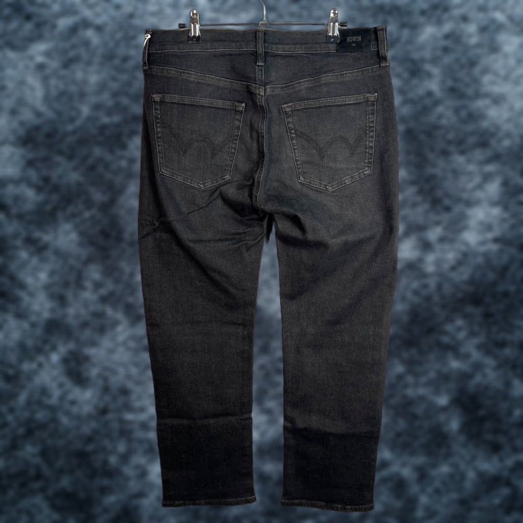 Edwin Edwin Elin Crop Straight Fit Black Denim Jeans Womens Size 32 Cotton Blend Denim Size 24" / US 00 / IT 34 - 1 Thumbnail