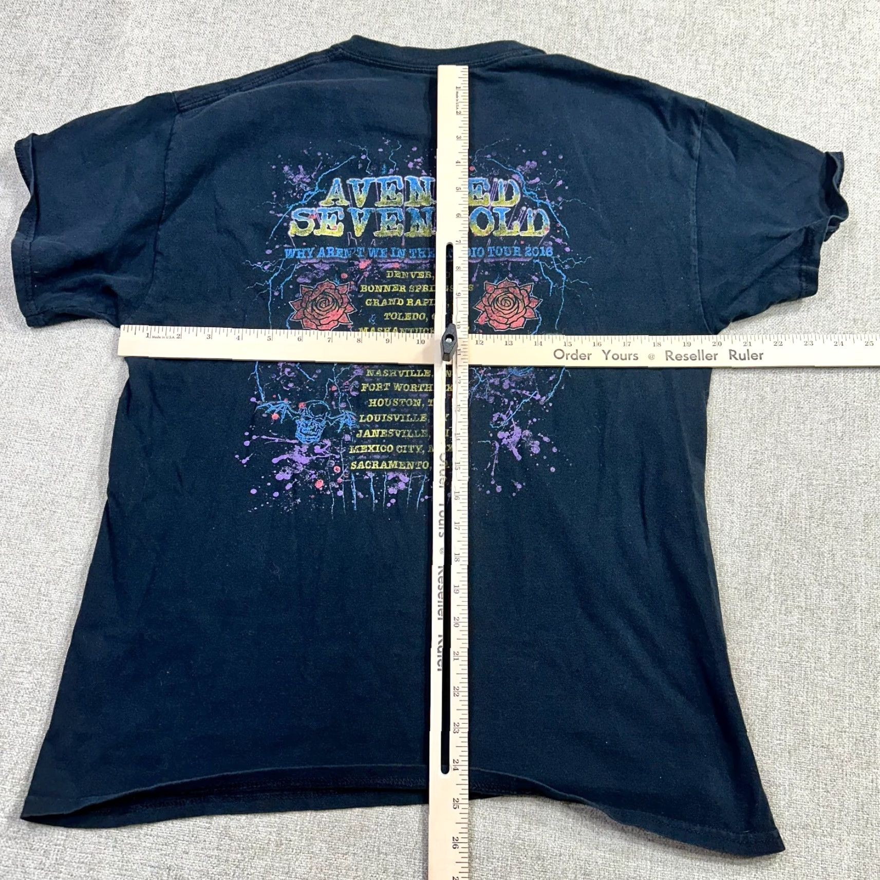 Vintage Avenged Sevenfold Heavy Metal Tour Tee Shirt Mens Large AOP Graphic Print Band Concert Tour Size US L / EU 52-54 / 3 - 6 Thumbnail