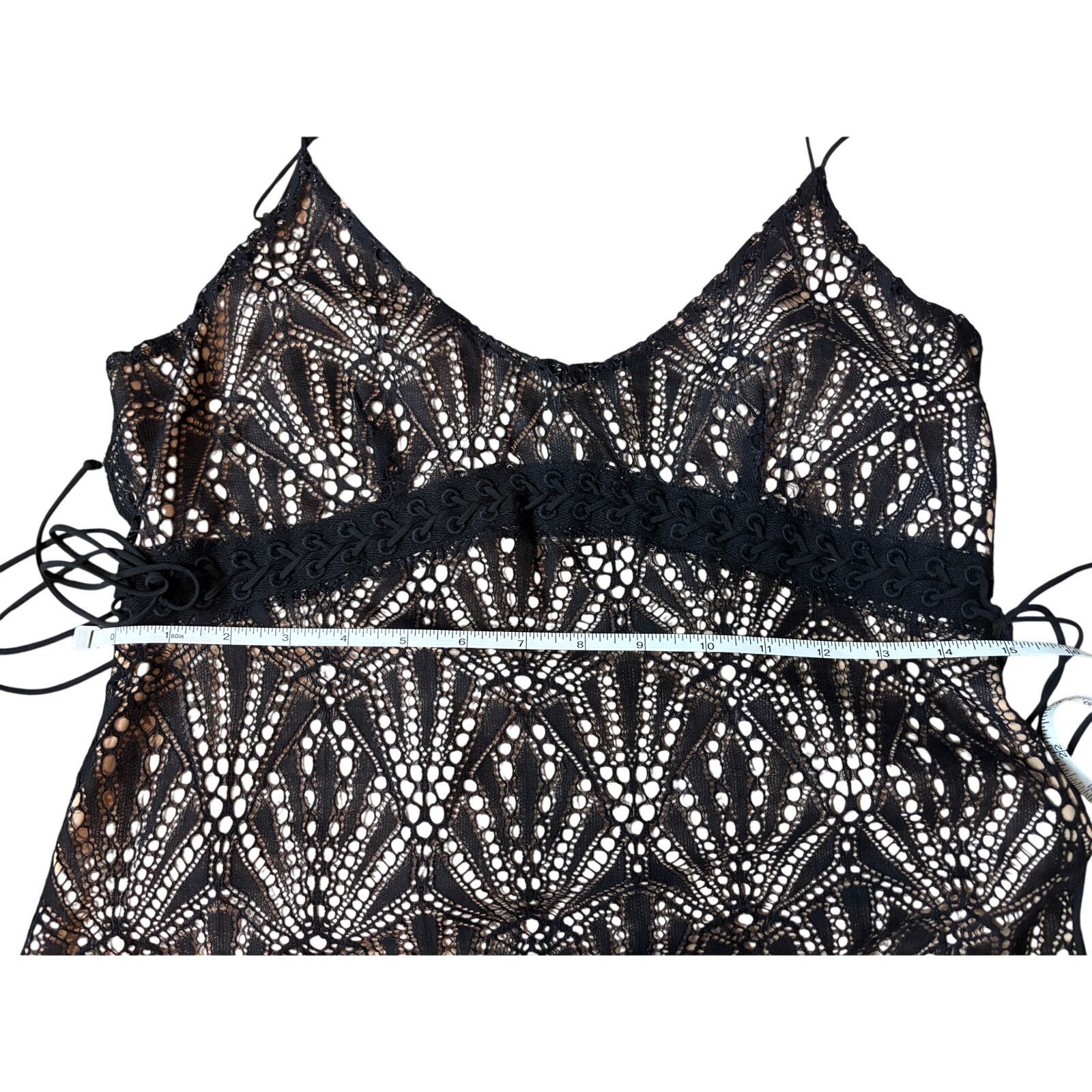 For Love & Lemons For Love and Lemons Black Lace Mini Dress Size L Size L / US 10 / IT 46 - 14 Thumbnail