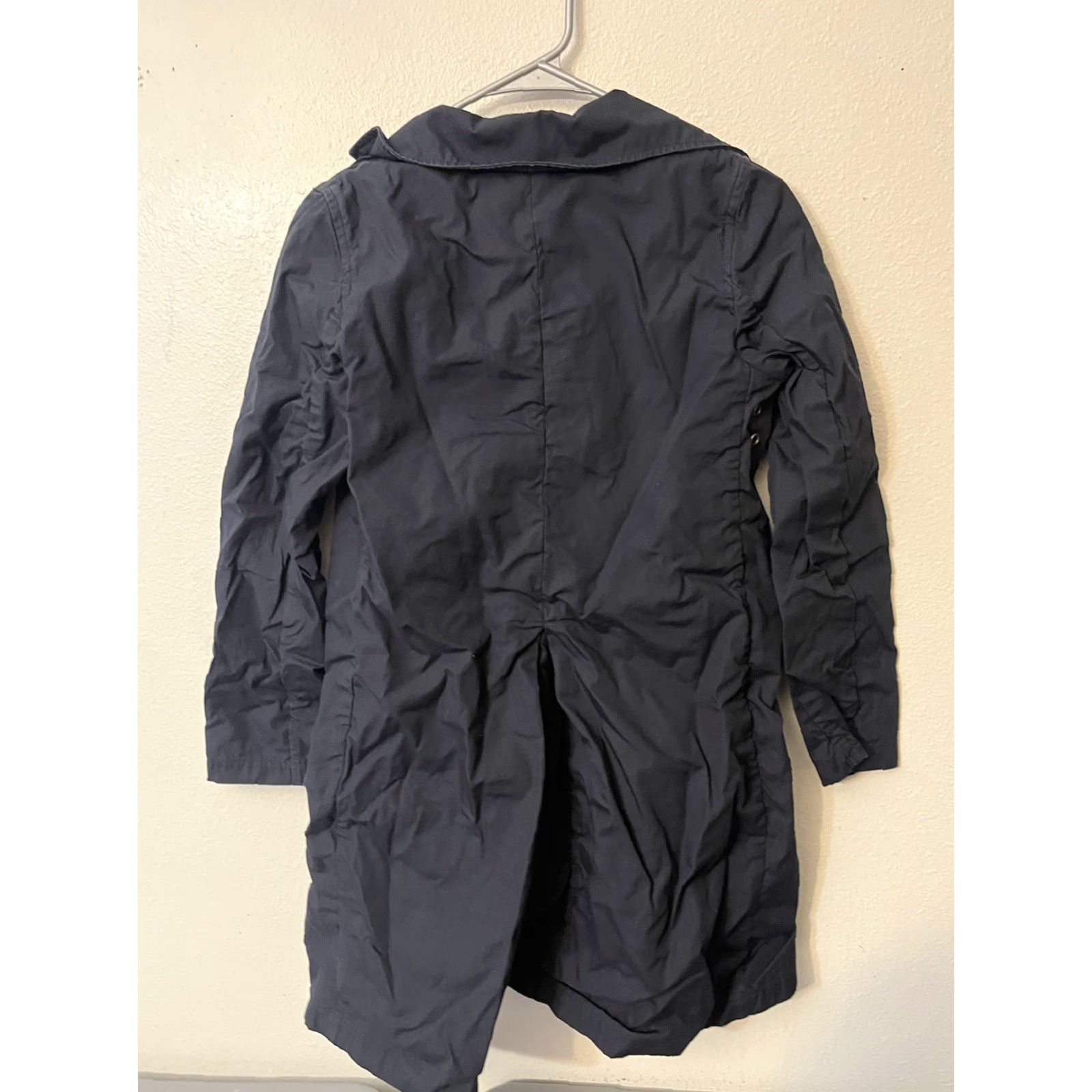 Banana Republic Banana Republic Women's XS Black Short Trench Coat Plaid Lined City Classic Trench Coat Water Resistant Buckle Button Size 26" / US 2 / IT 38 - 4 Thumbnail