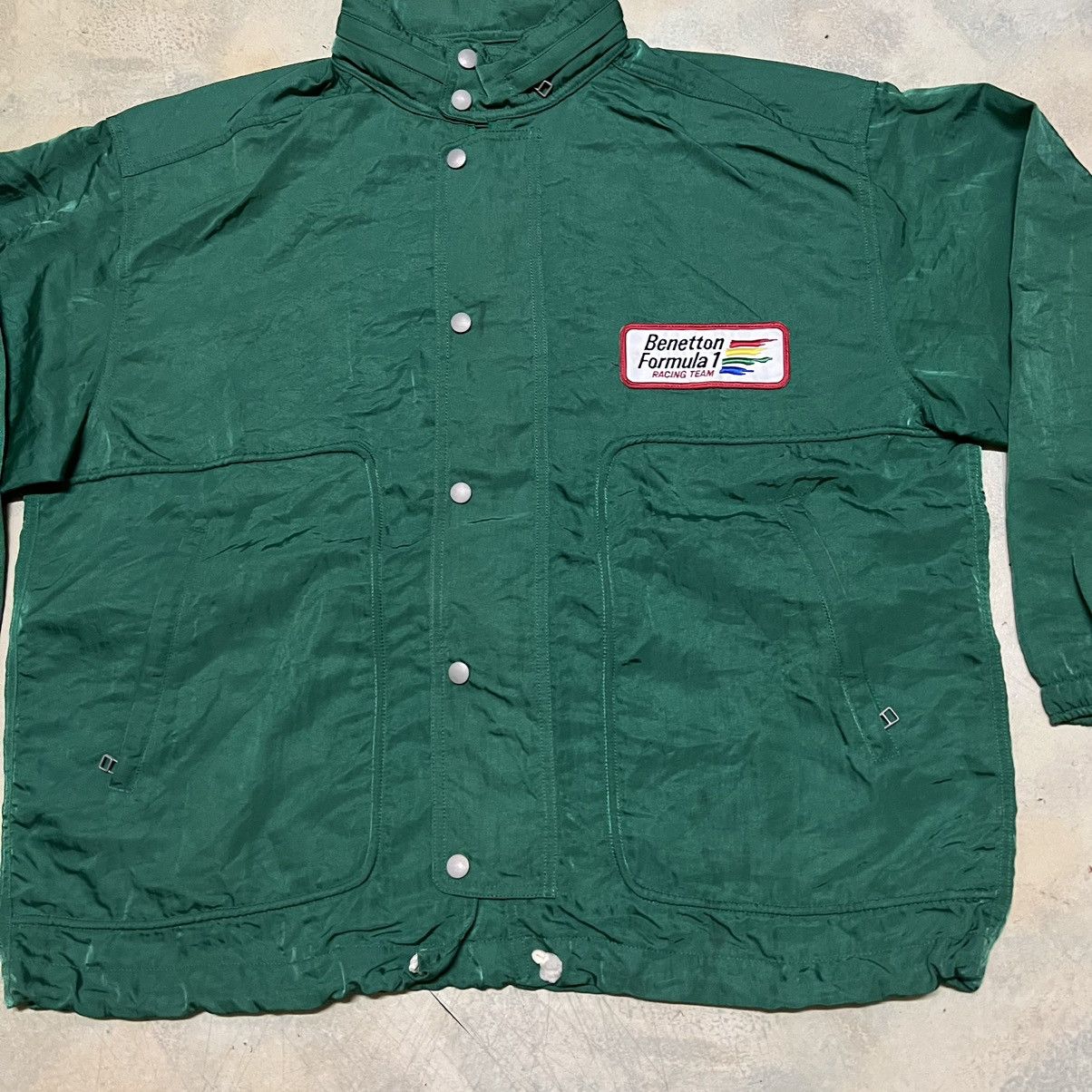 Benetton Vintage Benetton Formula 1 Big Logo Racing Light Jacket Size US L / EU 52-54 / 3 - 4 Thumbnail
