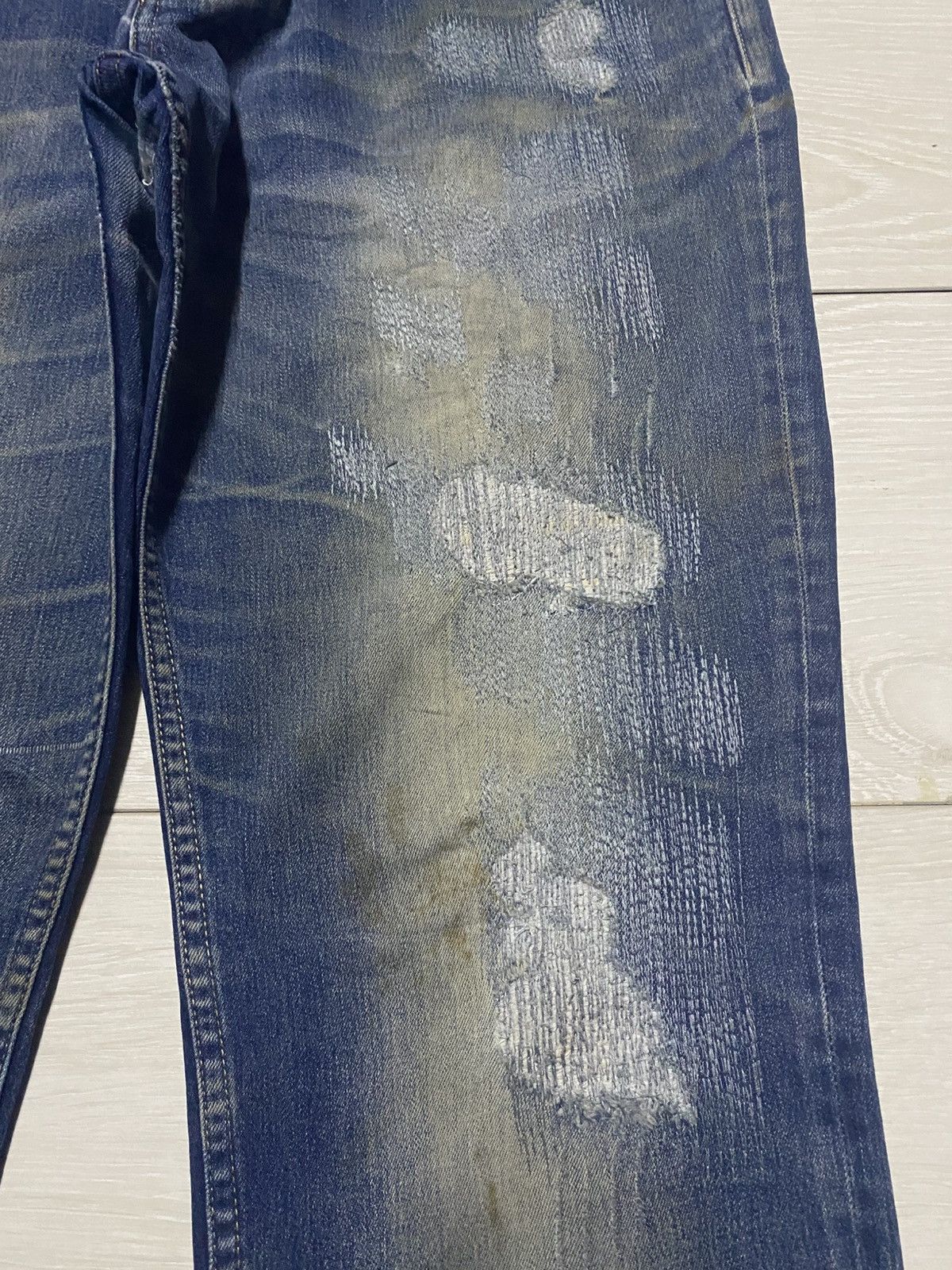 Japanese Brand Vintage Japanese Brand Repaired Style Distressed Slim Fit Size US 34 / EU 50 - 8 Thumbnail
