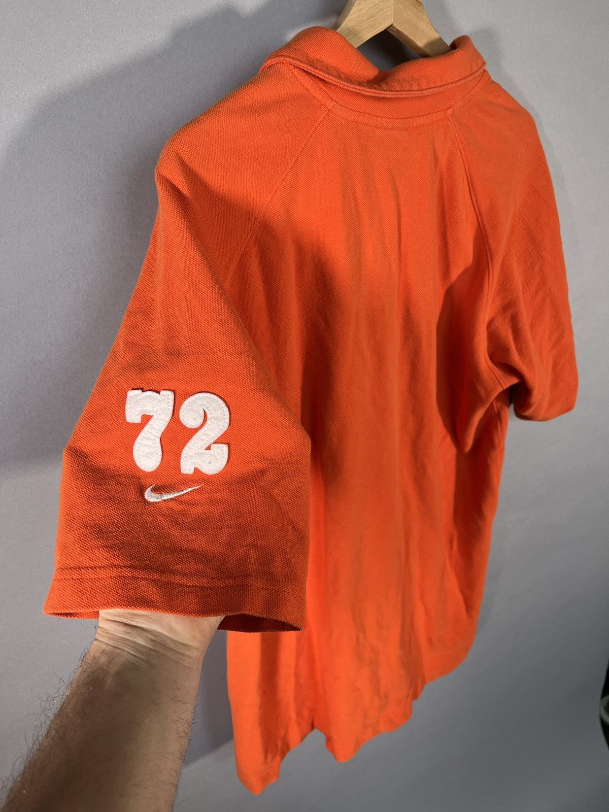 Nike × Vintage Y2K Nike Silver Tag Orange Polo Size US L / EU 52-54 / 3 - 8 Thumbnail