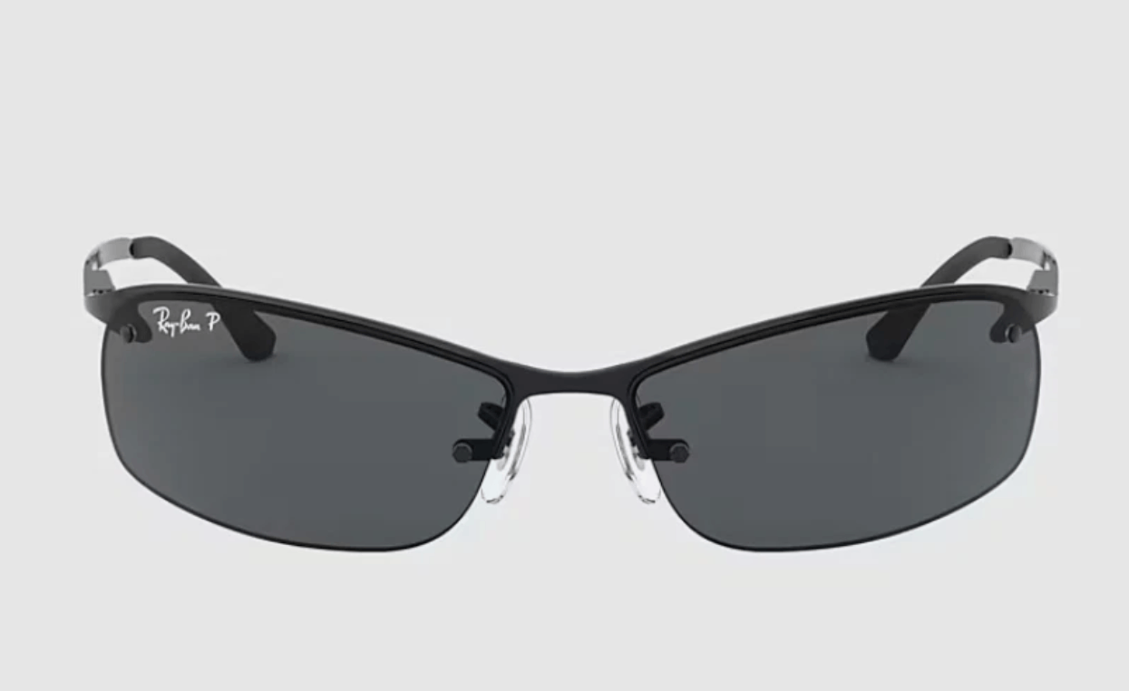 RayBan Ray-Ban RB3183 Polished Black/Grey Polarized Sunglasses Size ONE SIZE - 2 Thumbnail