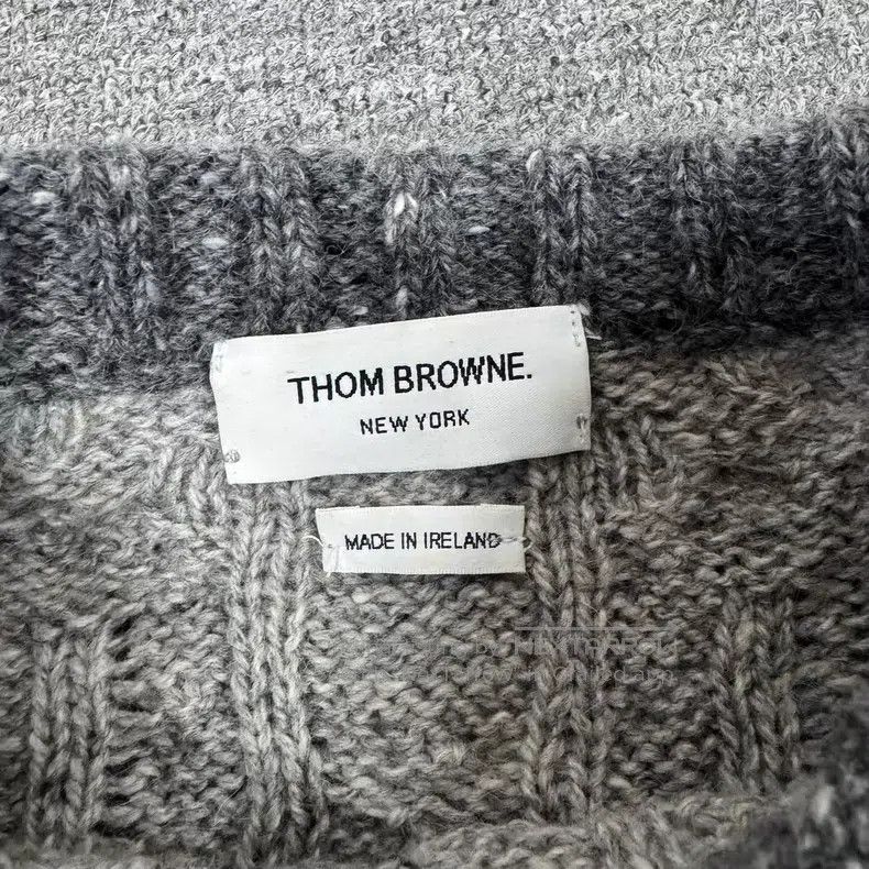 Thom Browne Thom Browne Gray Patchwork Four Stripe Wool and Mohair Swe Size US L / EU 52-54 / 3 - 5 Thumbnail
