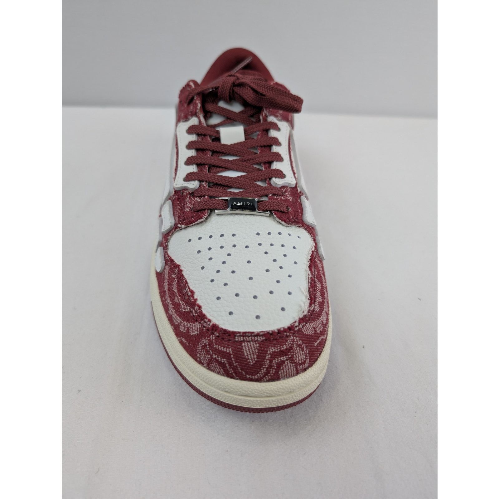 Amiri o1rshd1 Bandana Denim Skeleton Top Low Sneakers in Burgundy Size US 10 / EU 43 - 15 Thumbnail