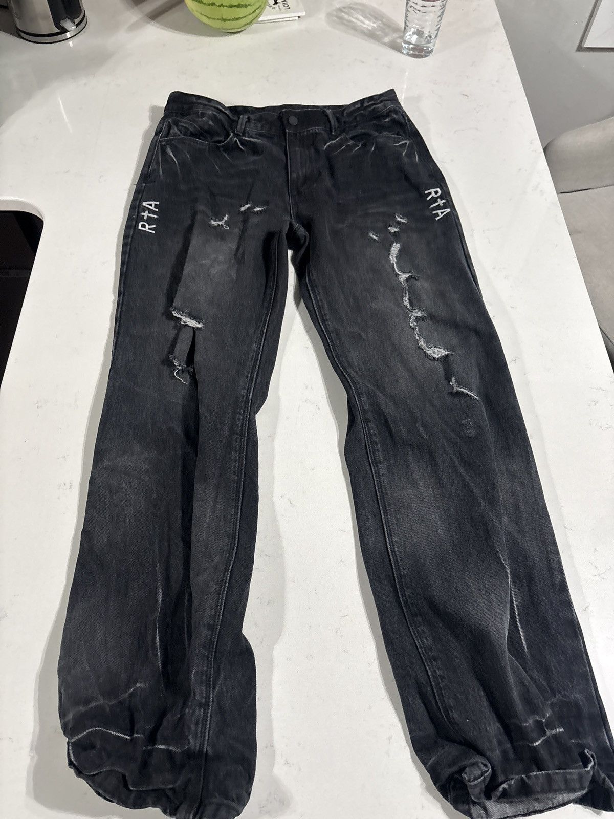 Rta RTA black washed denim Size US 33 - 1 Thumbnail