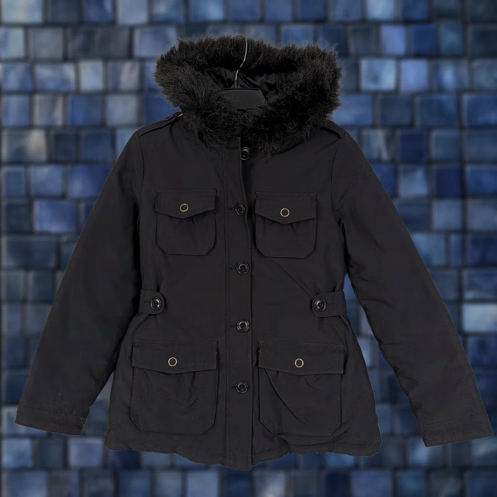 Banana Republic Banana Republic Jacket Womens Small Black Down Parka Hooded Fur Trim Coat Shirt? Size S / US 4 / IT 40 - 1 Thumbnail