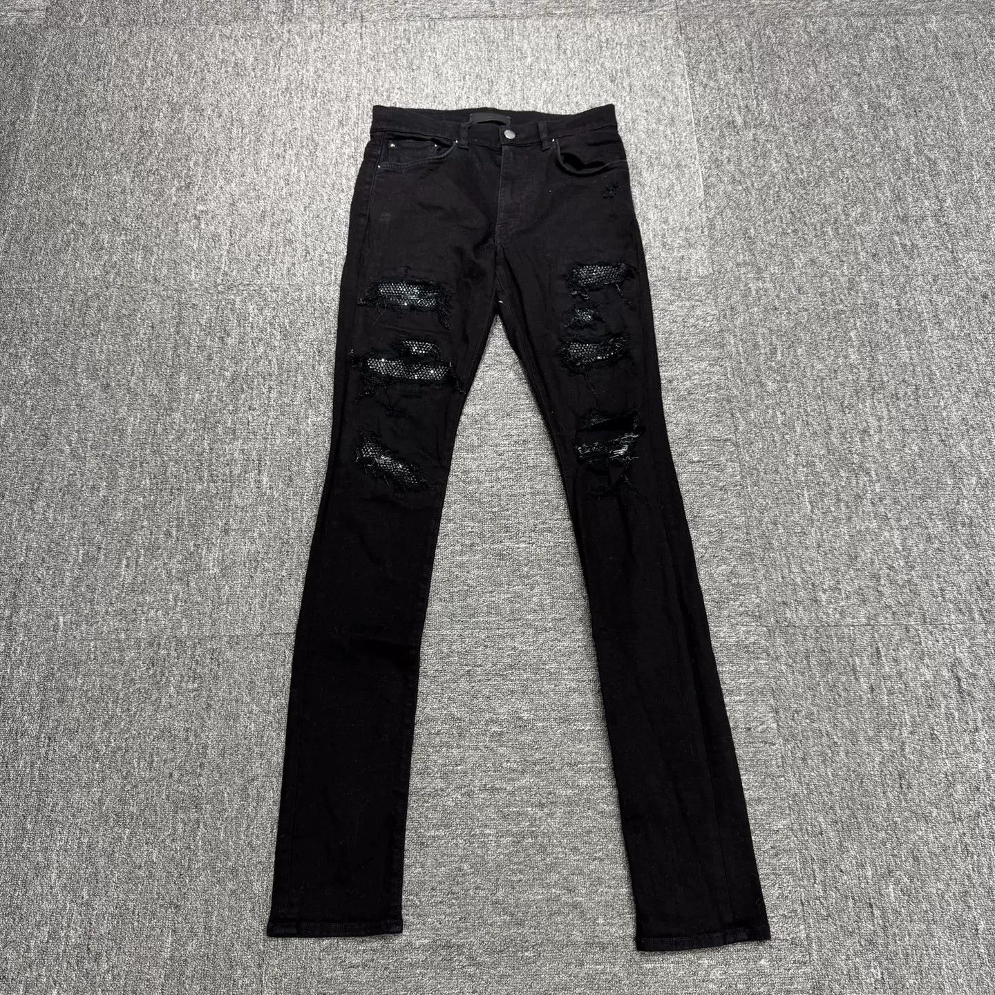 Amiri AMIRI Black Diamond Distressed Jeans Size US 29 - 1 Thumbnail