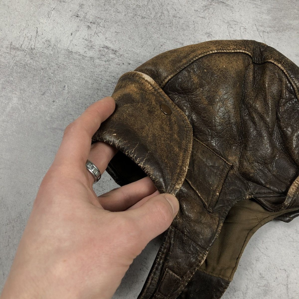 Vintage Rare Vintage 1920s–1930s Leather Aviator Flying Helmet Size ONE SIZE - 6 Thumbnail