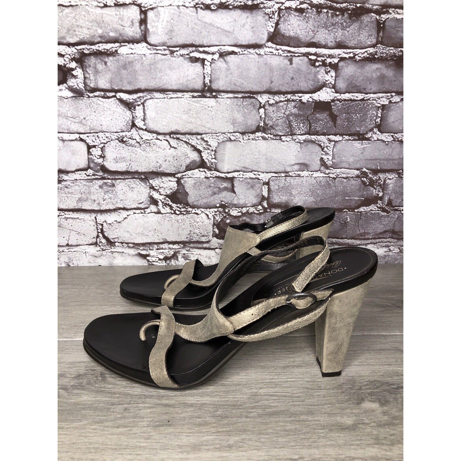 Donald Pliner Donald J. Pliner Peggy Gray Shimmer Leather T- Strap Heels S Size US 11 / IT 41 - 1 Thumbnail