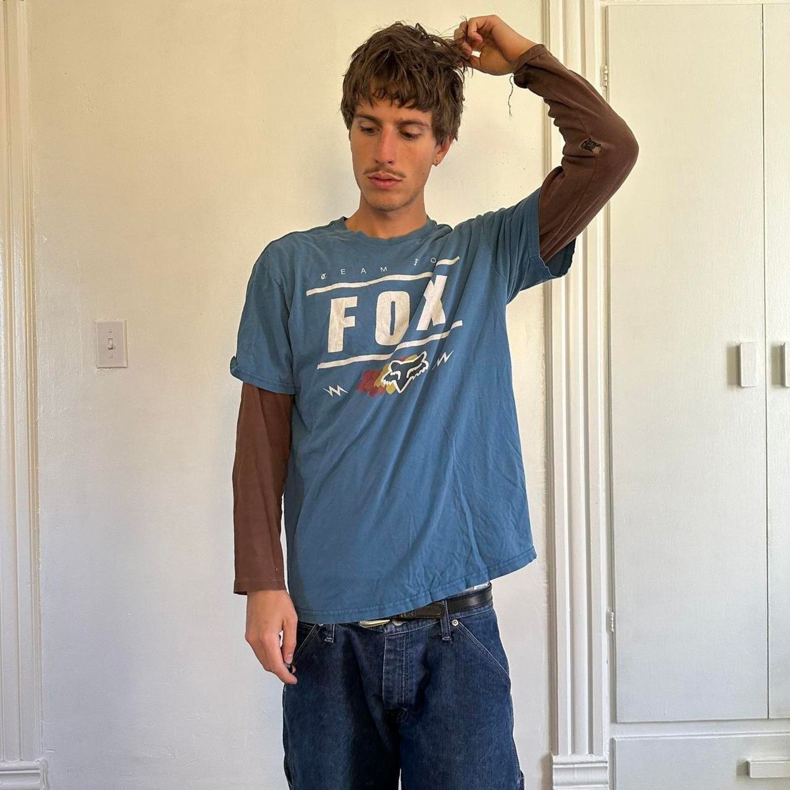 Fox Racing Vintage Y2K 00s Fox Racing Team BMX Emo Goth Mall Skate Tee Size US L / EU 52-54 / 3 - 6 Thumbnail