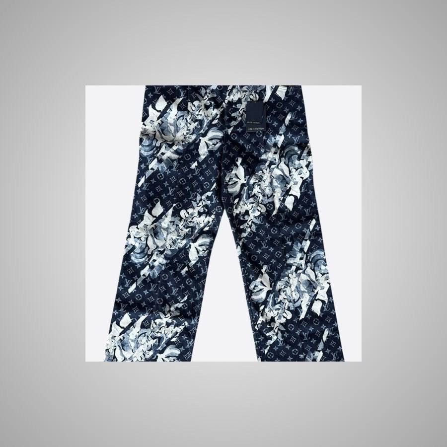 Louis Vuitton LOUIS VUITTON BLUE FLORAL MONOGRAM JEANS Size US 36 / EU 52 - 1 Thumbnail