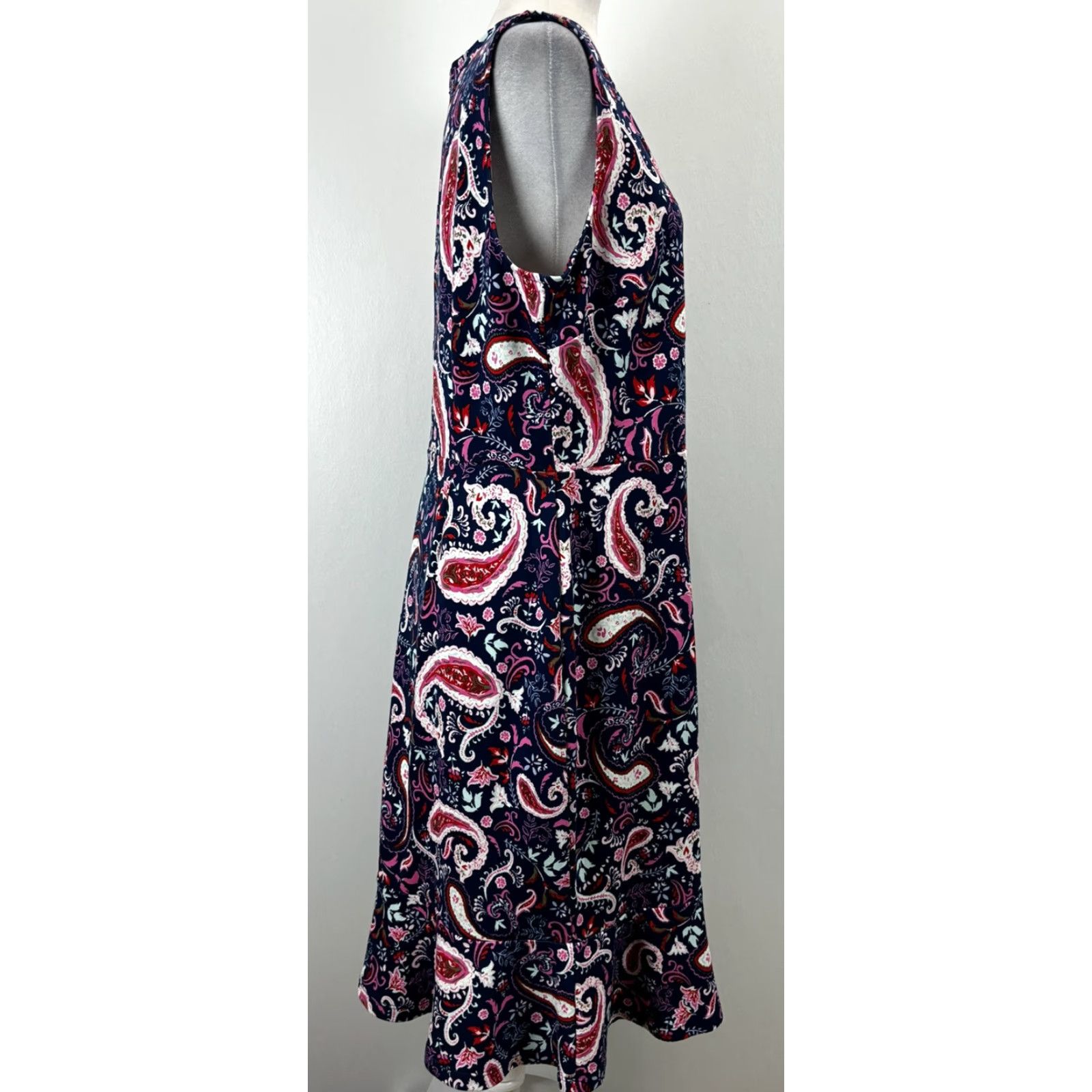 Talbots Fit & Flare Sleeveless Dress XL Multicolor Paisley Cotton Knee  Length Womens - crrs.pl