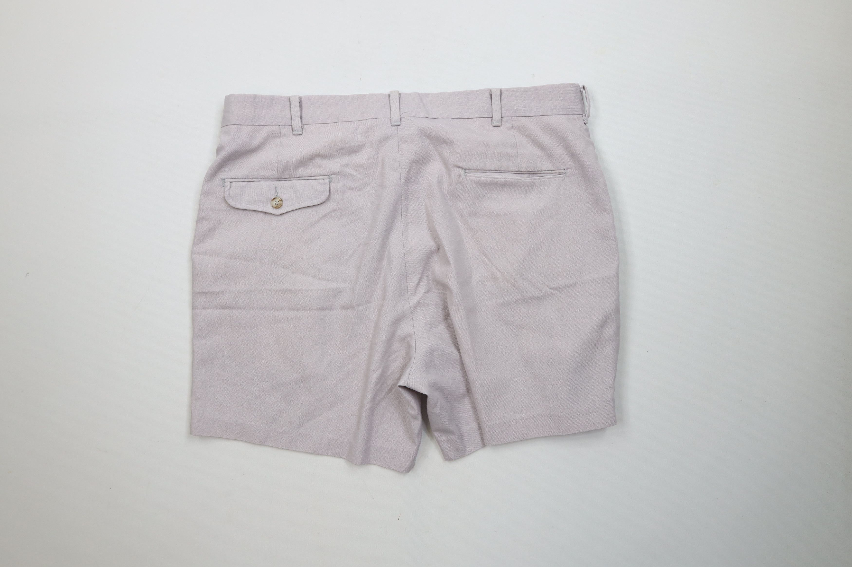 Vintage Vintage 70s Streetwear Above Knee Chino Shorts Light Purple Size US 36 / EU 52 - 9 Thumbnail