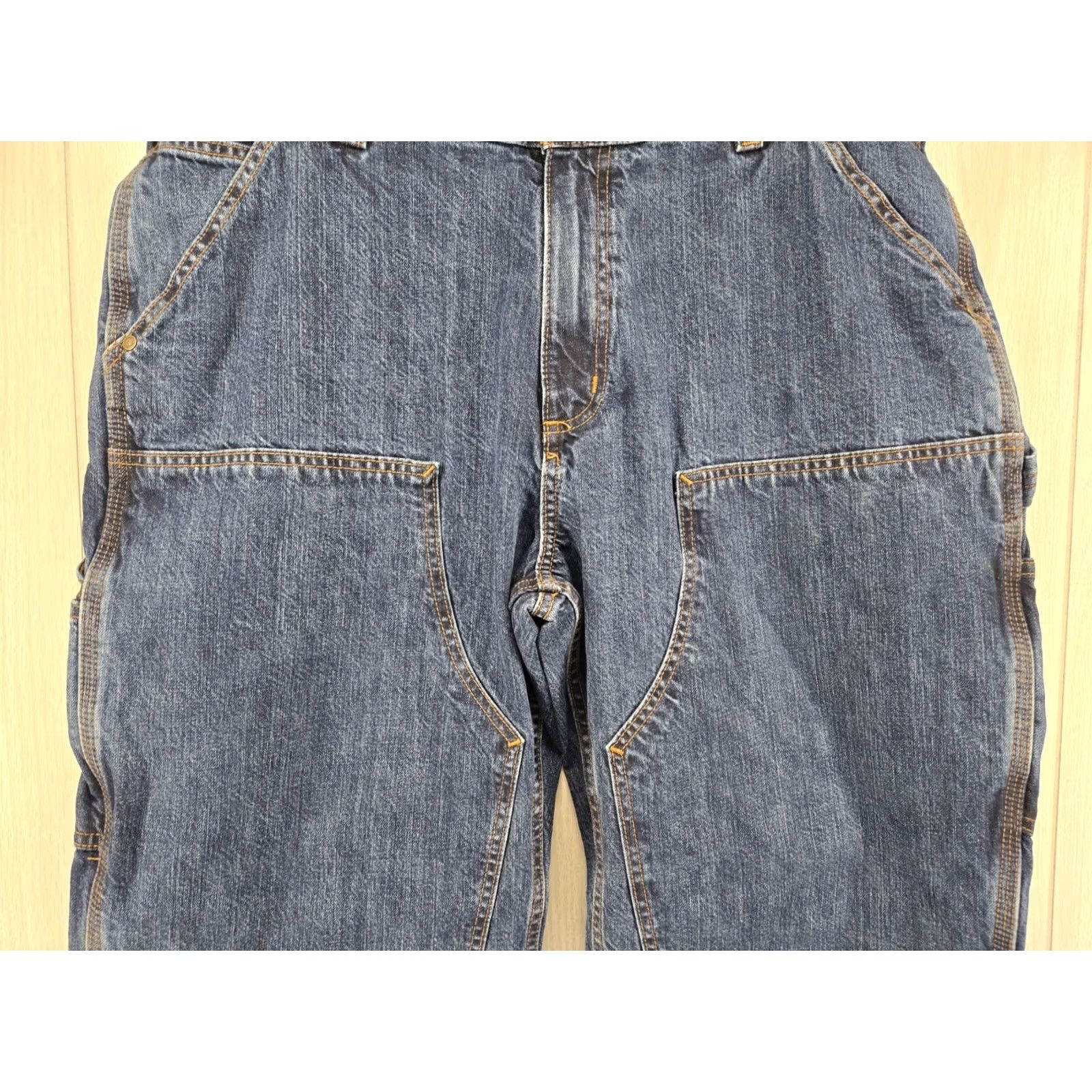 Carhartt Carhartt Jeans Men 38x32 Blue Denim Loose Fit Dark Wash double knee 104944-H45 Size US 38 / EU 54 - 3 Thumbnail