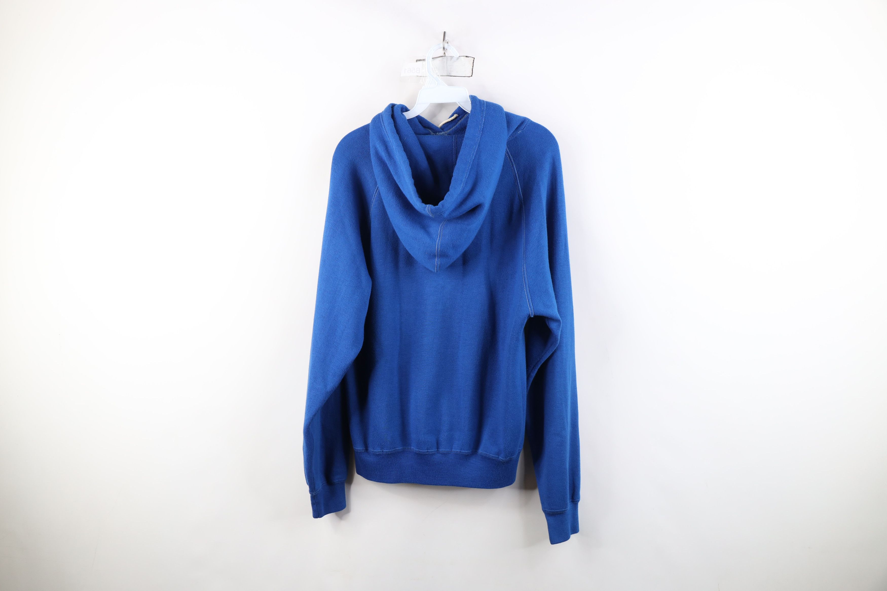 Vintage Vintage 70s Streetwear Blank Hoodie Sweatshirt Royal Blue Size US S / EU 44-46 / 1 - 11 Thumbnail