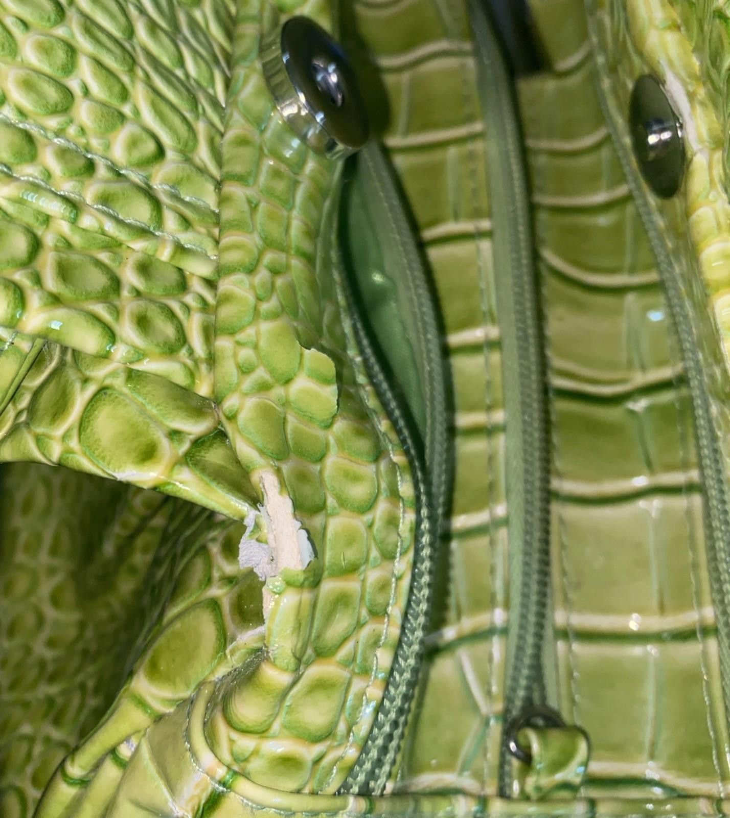 The Unbranded Brand Crocodile-Embossed Y2K Small Beige Handbag Bow Rhinestones Size ONE SIZE - 5 Thumbnail