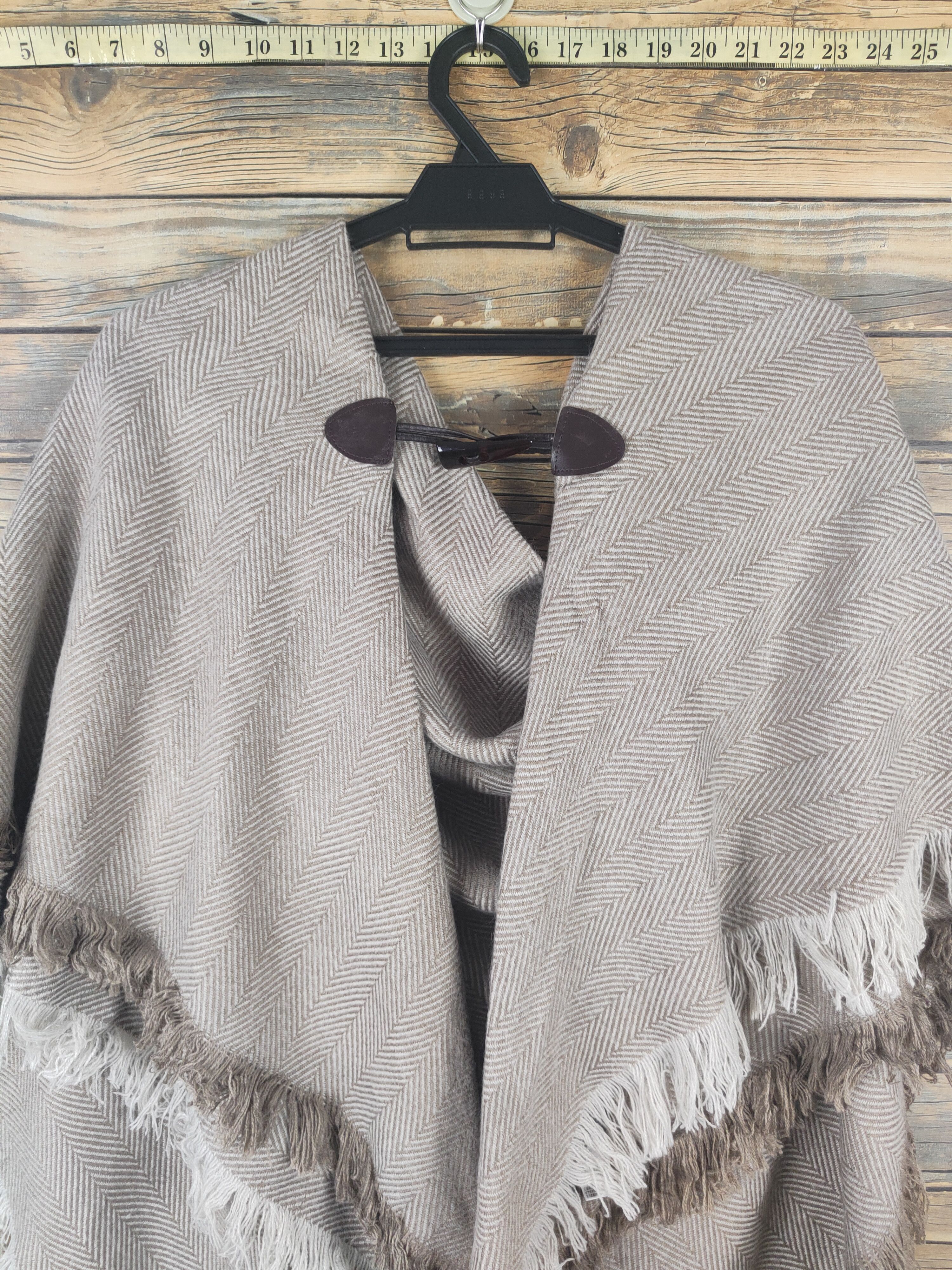 Japanese Brand × Vintage B.design Brown Cashmere Capes Size US XXL / EU 58 / 5 - 2 Thumbnail