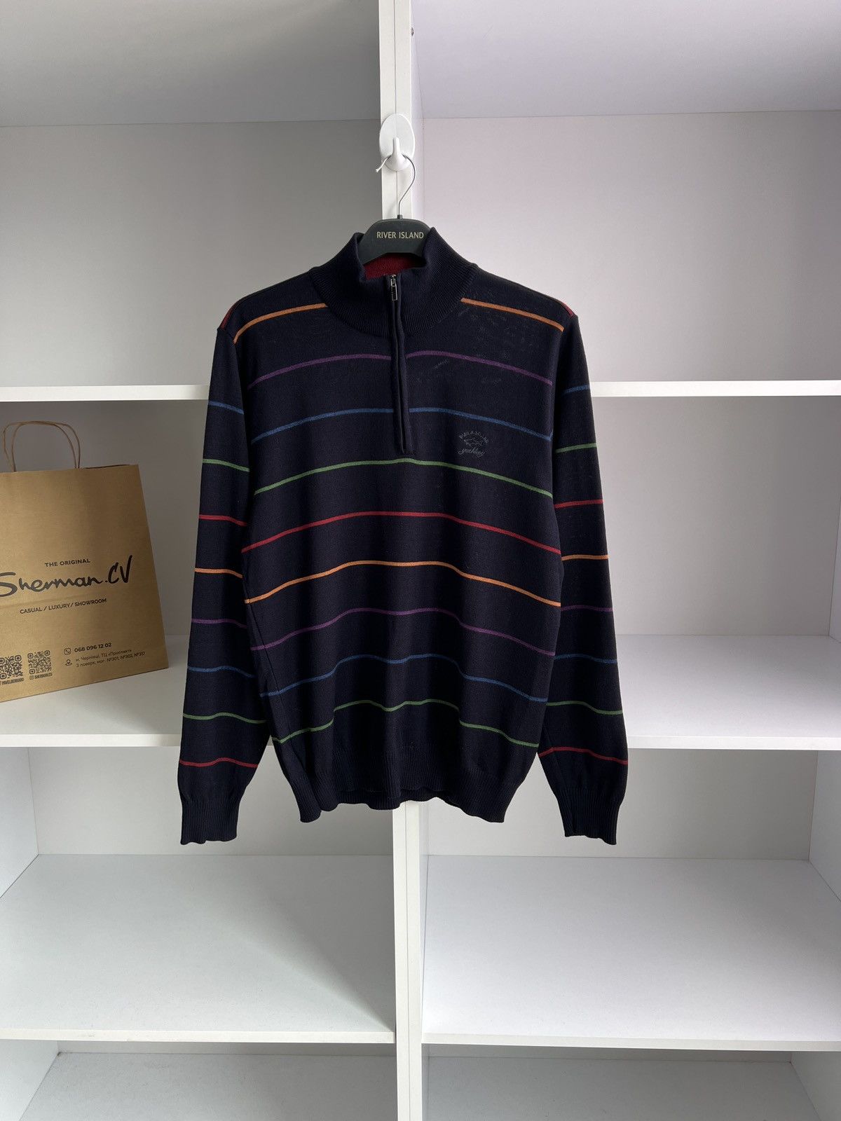 Designer × Paul & Shark × Vintage Vintage Paul Shark striped navy luxury sweater Size US M / EU 48-50 / 2 - 2 Thumbnail