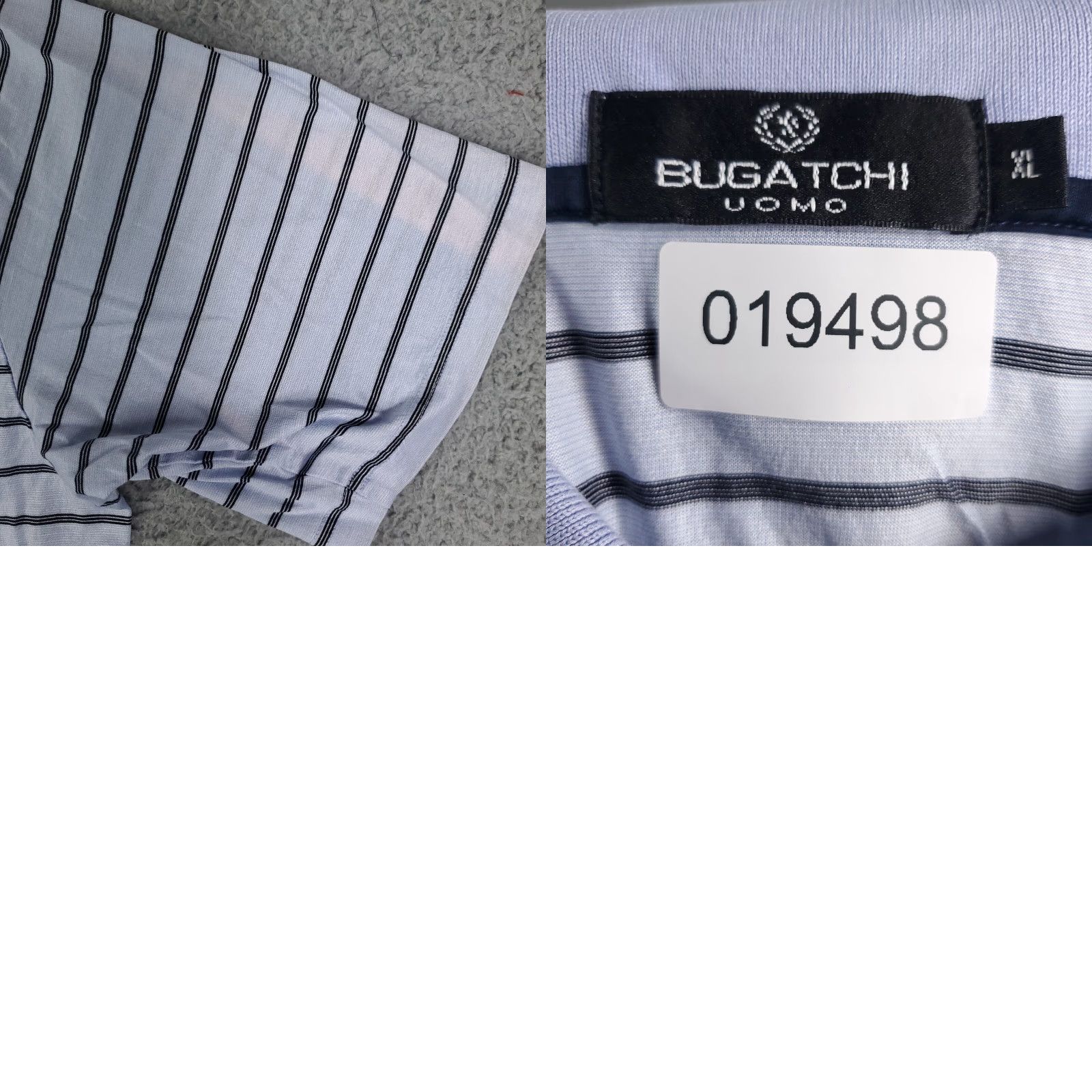 BUGATCHI BUGATCHI Polo Shirt Mens XL Blue Striped Short Sleeve Cotton Classic Preppy Sports Mens Size US XL / EU 56 / 4 - 8 Thumbnail