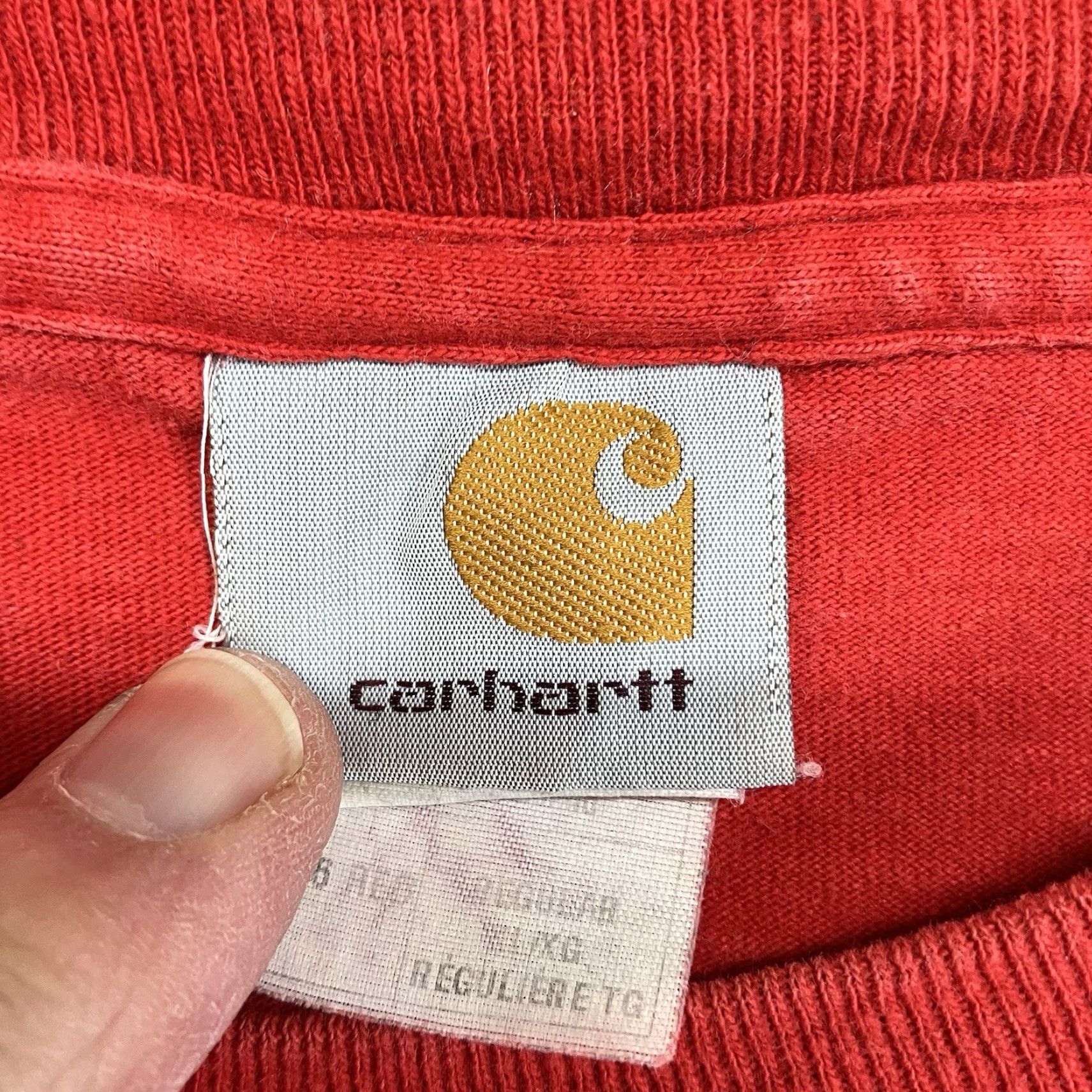 Carhartt VINTAGE Carhartt Long Sleeve T-Shirt XL Workwear Red Pocket Crew Neck Men | 2000s Grunge Outdoor Classic C Size US XL / EU 56 / 4 - 4 Thumbnail