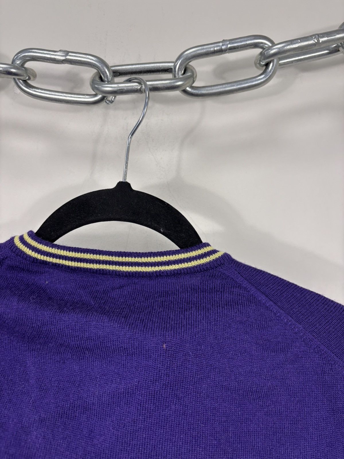 Versus Versace Versus Versace Men’s Purple V-Neck Wool Sweater Jumper Size US L / EU 52-54 / 3 - 16 Thumbnail