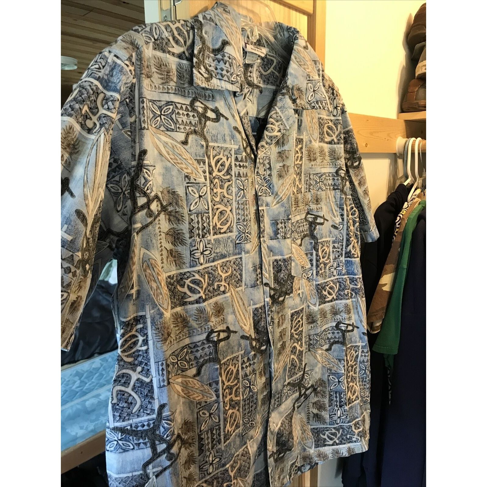 Other Malihini Vintage Men’s L Blue Tribal Button Hawaiian Shirt Size US L / EU 52-54 / 3 - 5 Thumbnail