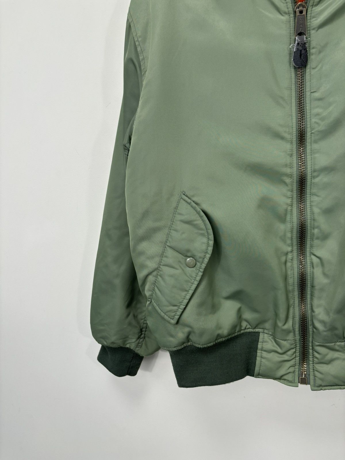 Vintage Vintage MA-1 Olive Green Reversible Flight Bomber Jacket Size US M / EU 48-50 / 2 - 7 Thumbnail