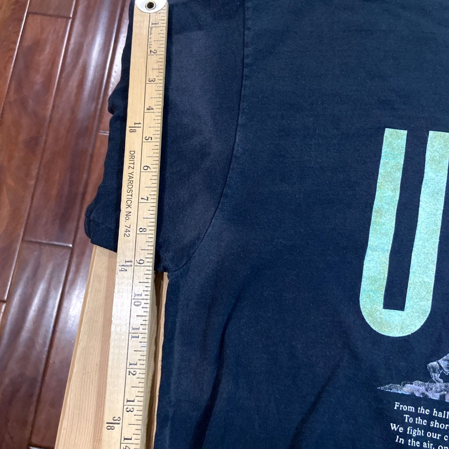 Fruit Of The Loom VINTAGE USMC Shirt Mens XL Black Marine Corps Iwo Jima Military Tee Made USA 90s Size US XL / EU 56 / 4 - 6 Thumbnail