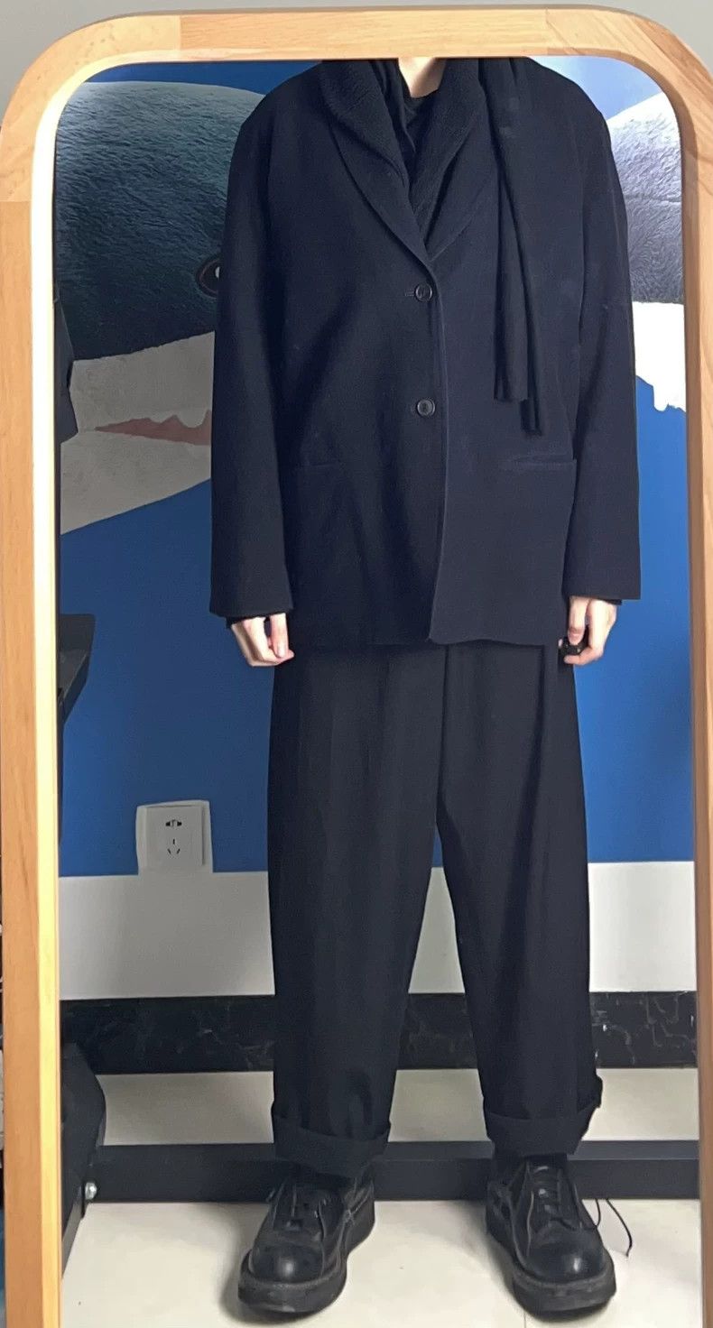Yohji Yamamoto Yohji Yamamoto size m Men's scarf collar blazer 2505-Nexta Size 36R - 6 Thumbnail