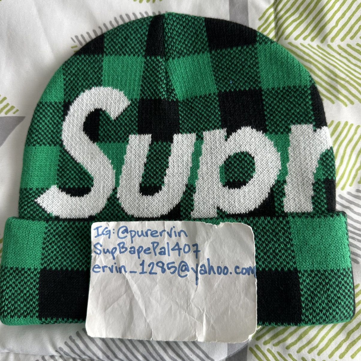 Supreme Plaid Beanie Size ONE SIZE - 1 Thumbnail