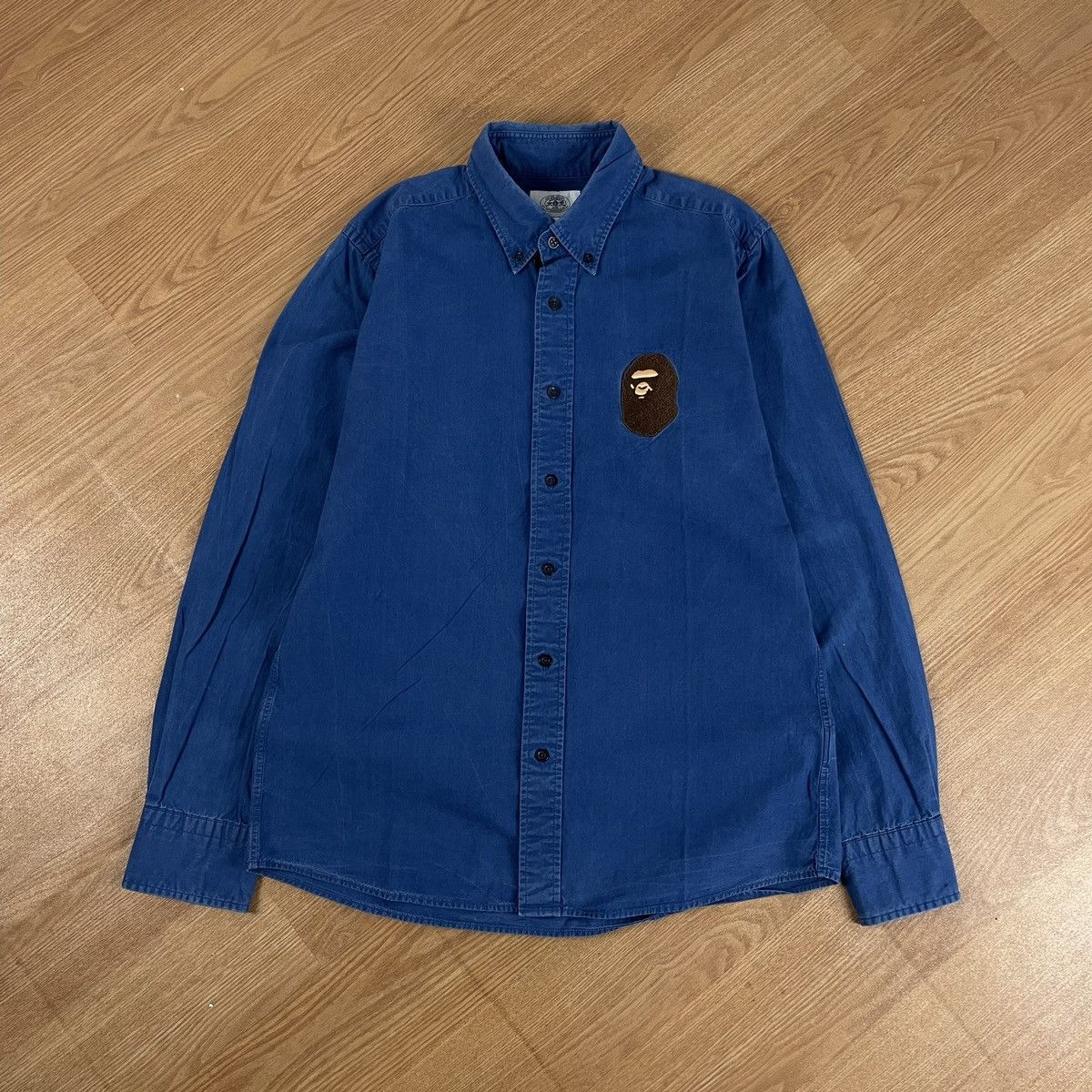 Bape A bathing Ape Button Down Indigo Shirt Size US M / EU 48-50 / 2 - 1 Thumbnail