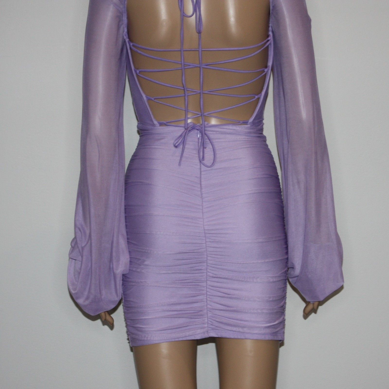 Other Lucy in the Sky Power Mesh Long Sleeve Dress in Purple Size XS / US 0-2 / IT 36-38 - 11 Thumbnail