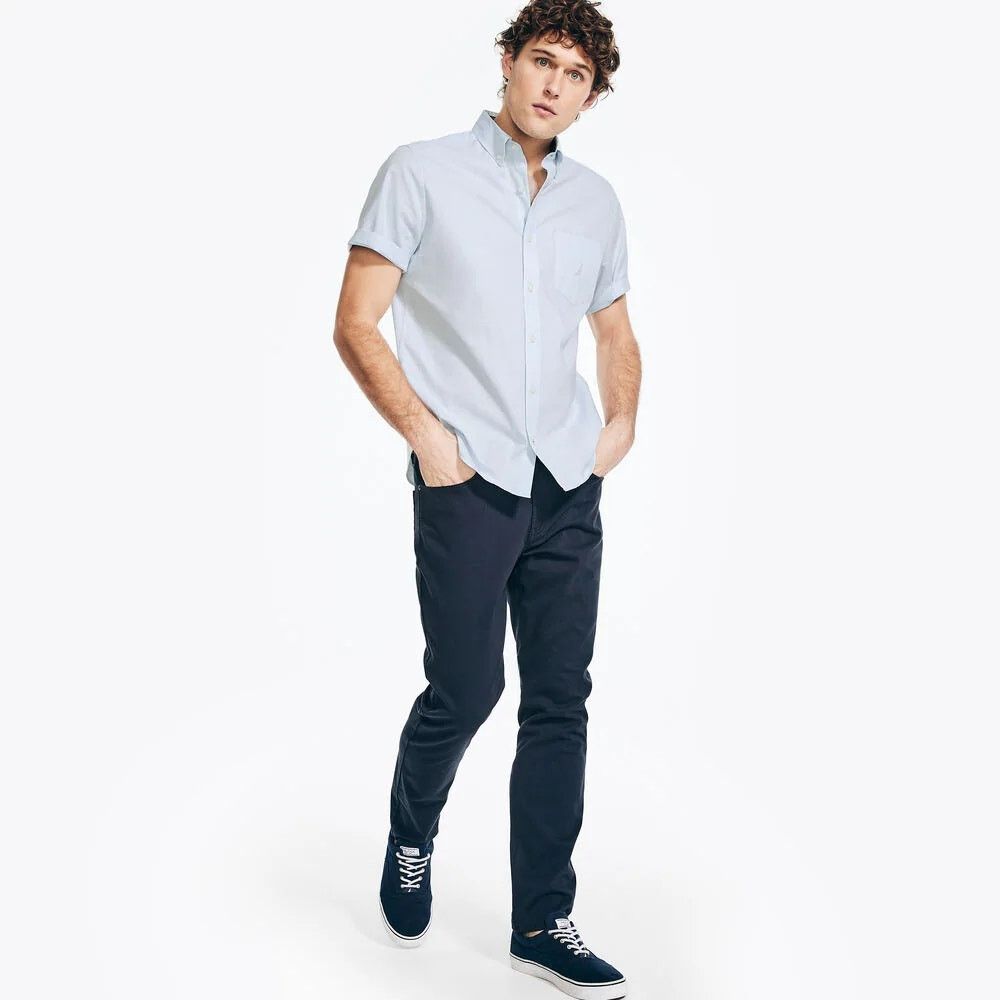 Nautica Nautica Sky Blue Short Sleeve Oxford Shirt - Men's - Medium Size US M / EU 48-50 / 2 - 3 Thumbnail