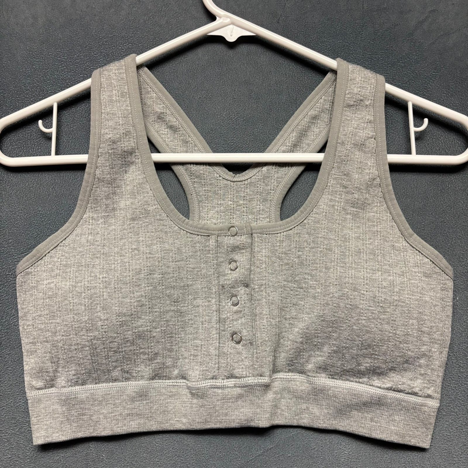 Other BCBG Generation Sports Bra Ribbed Padded Snap Button Gray Size ONE SIZE - 2 Thumbnail