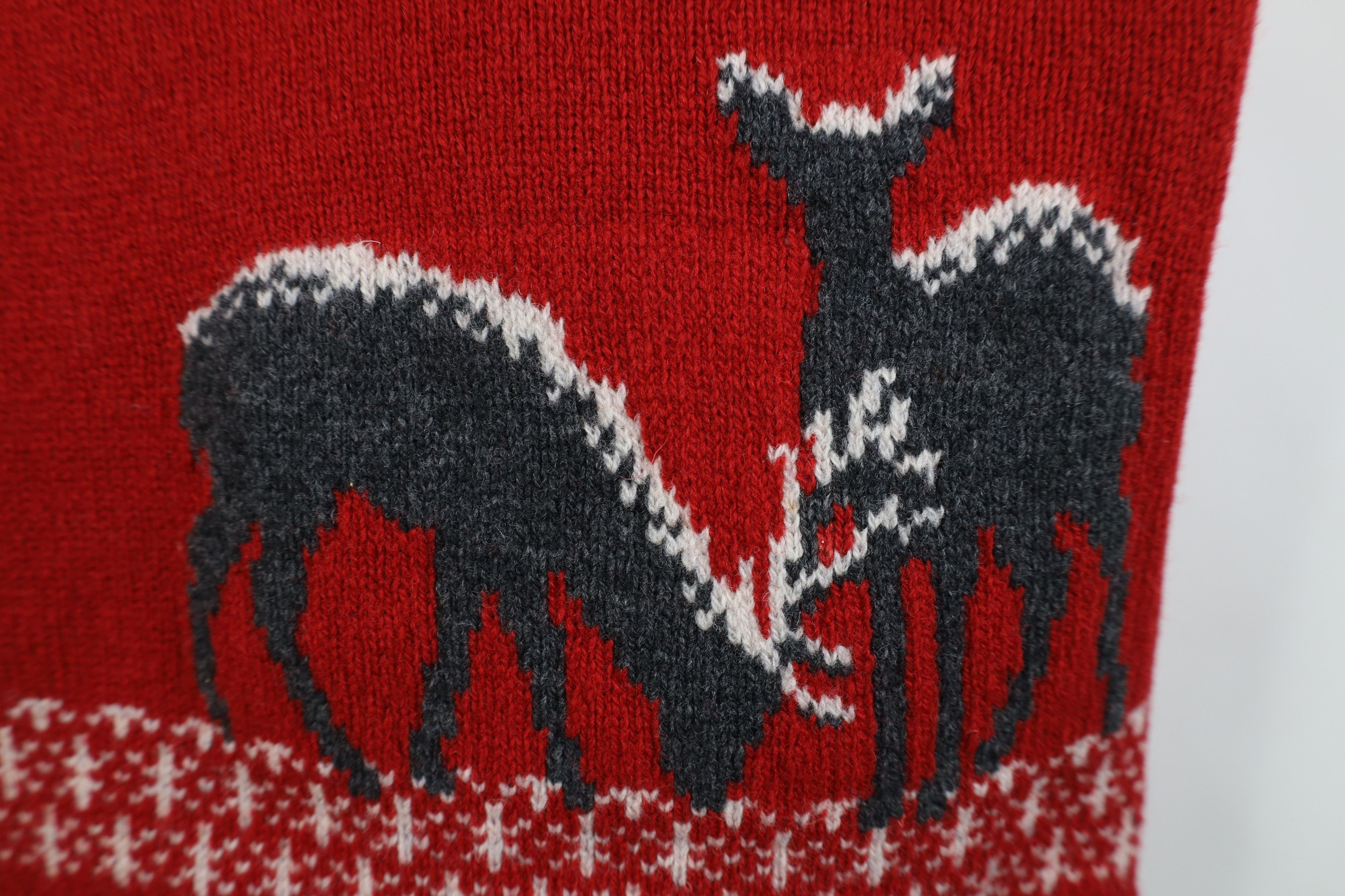 Woolrich Woolen Mills Vintage Woolrich Nature Deer Wool Knit Zip Sweater Vest Red Size XL / US 12-14 / IT 48-50 - 4 Thumbnail