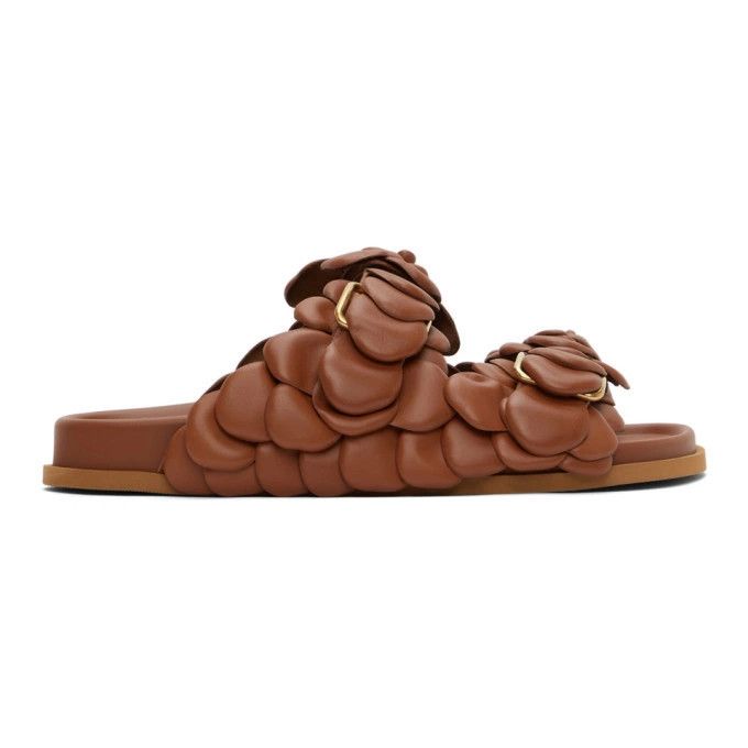 Valentino o1y0525 Leather Slippers in Brown Size US 7 / EU 40 - 1 Thumbnail