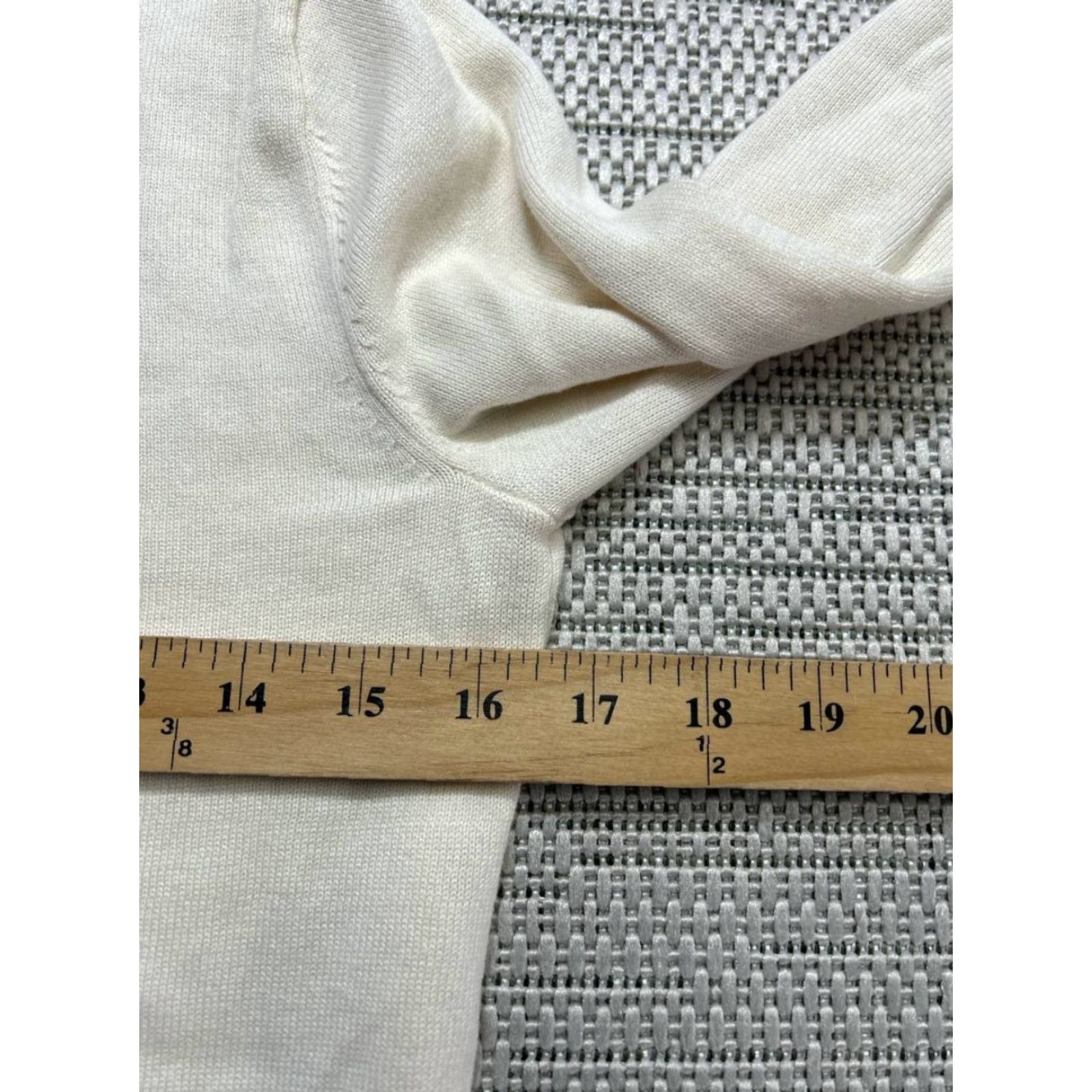 Ralph Lauren Lauren Ralph Lauren Sweater Womens Small Ivory Cotton Blend Knit Pullover Size S / US 4 / IT 40 - 7 Thumbnail