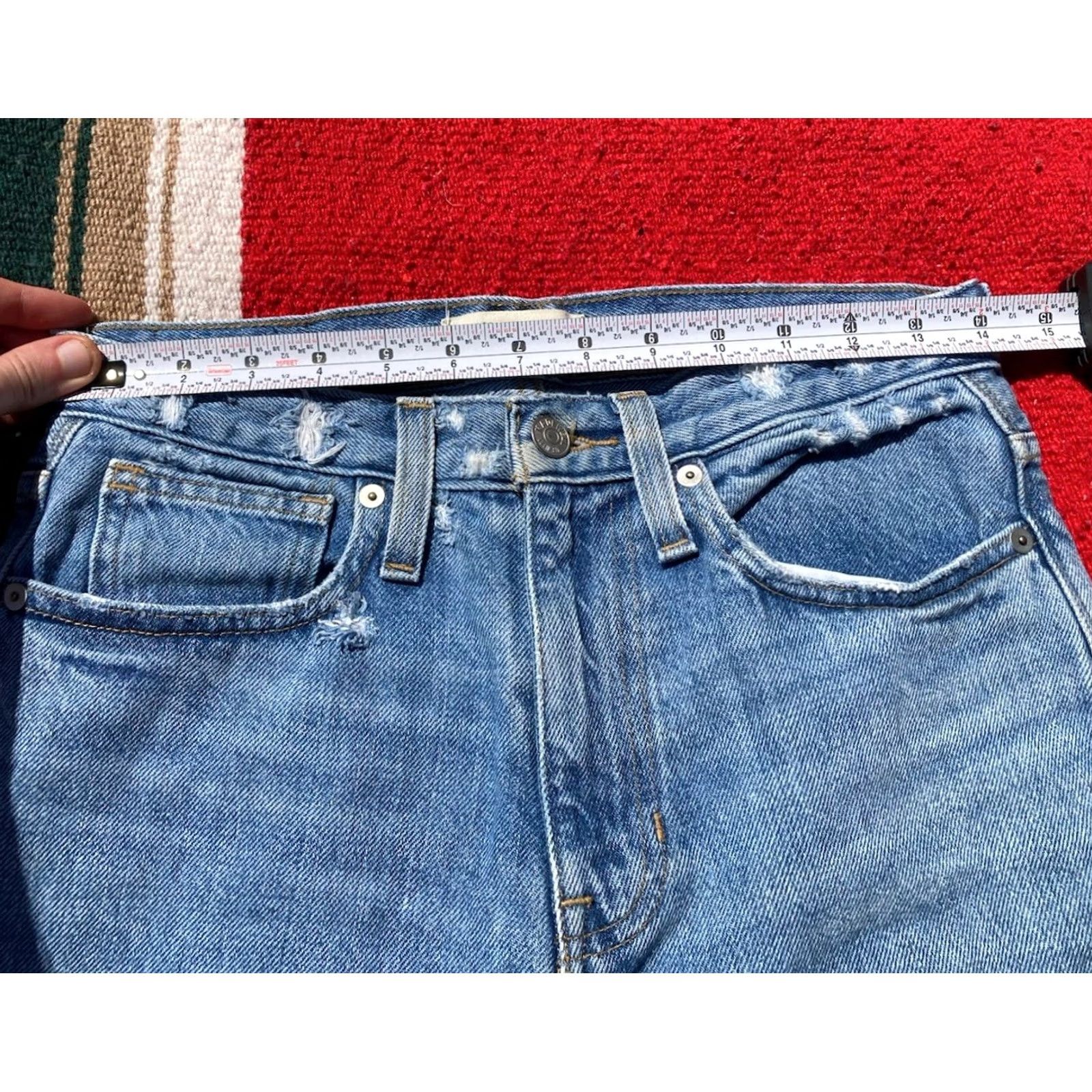 Madewell Madewell Jeans Womens Size 25 Blue Mom High Rise Straight Denim 100% Cotton Inseam 26in Regular Women Type Jeans Size 42" / US 20 - 5 Thumbnail