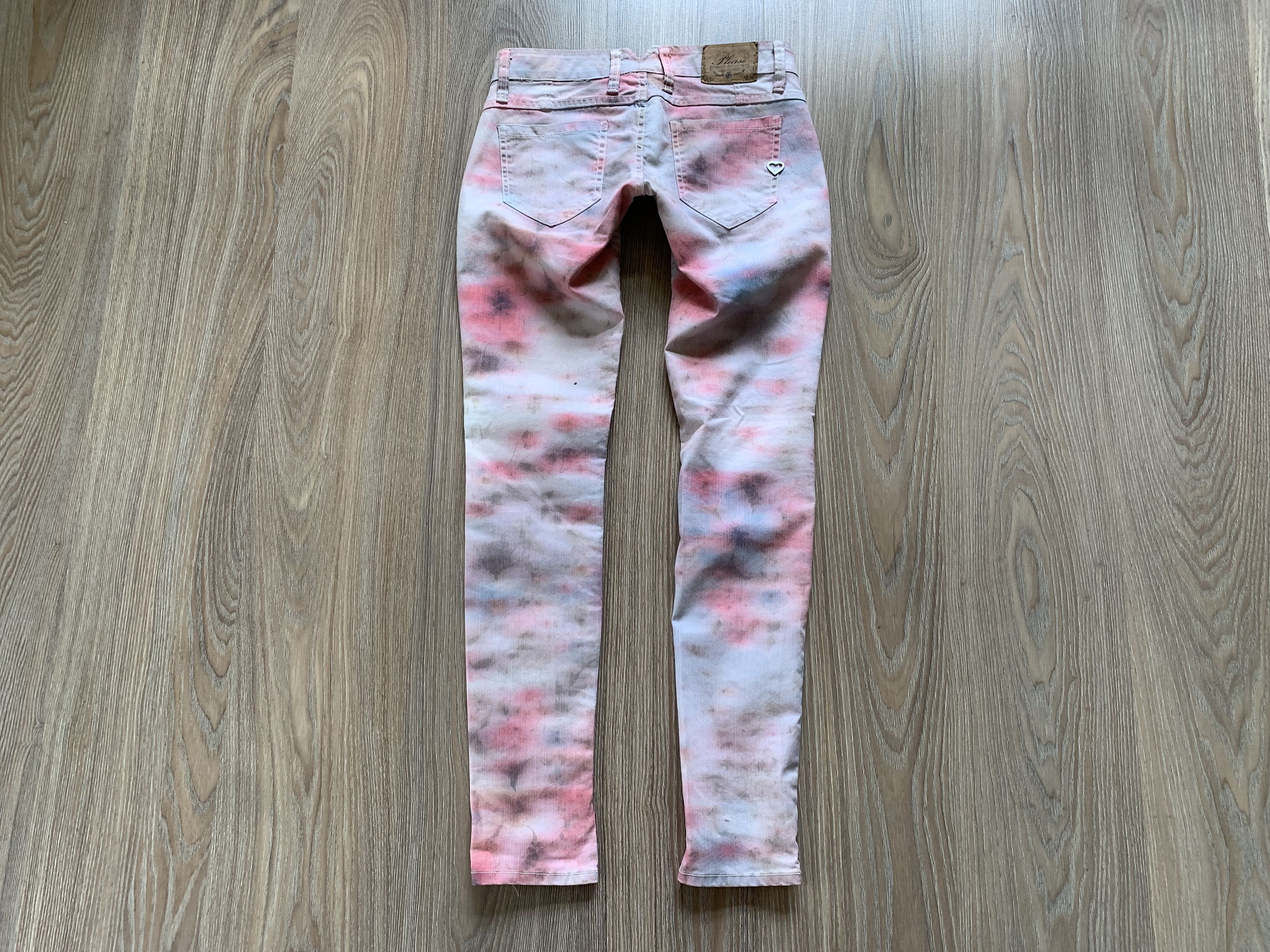 Designer × Vintage Please Women's Printed Tie Dye Skinny Jeans Size 27" / US 4 / IT 40 - 3 Thumbnail