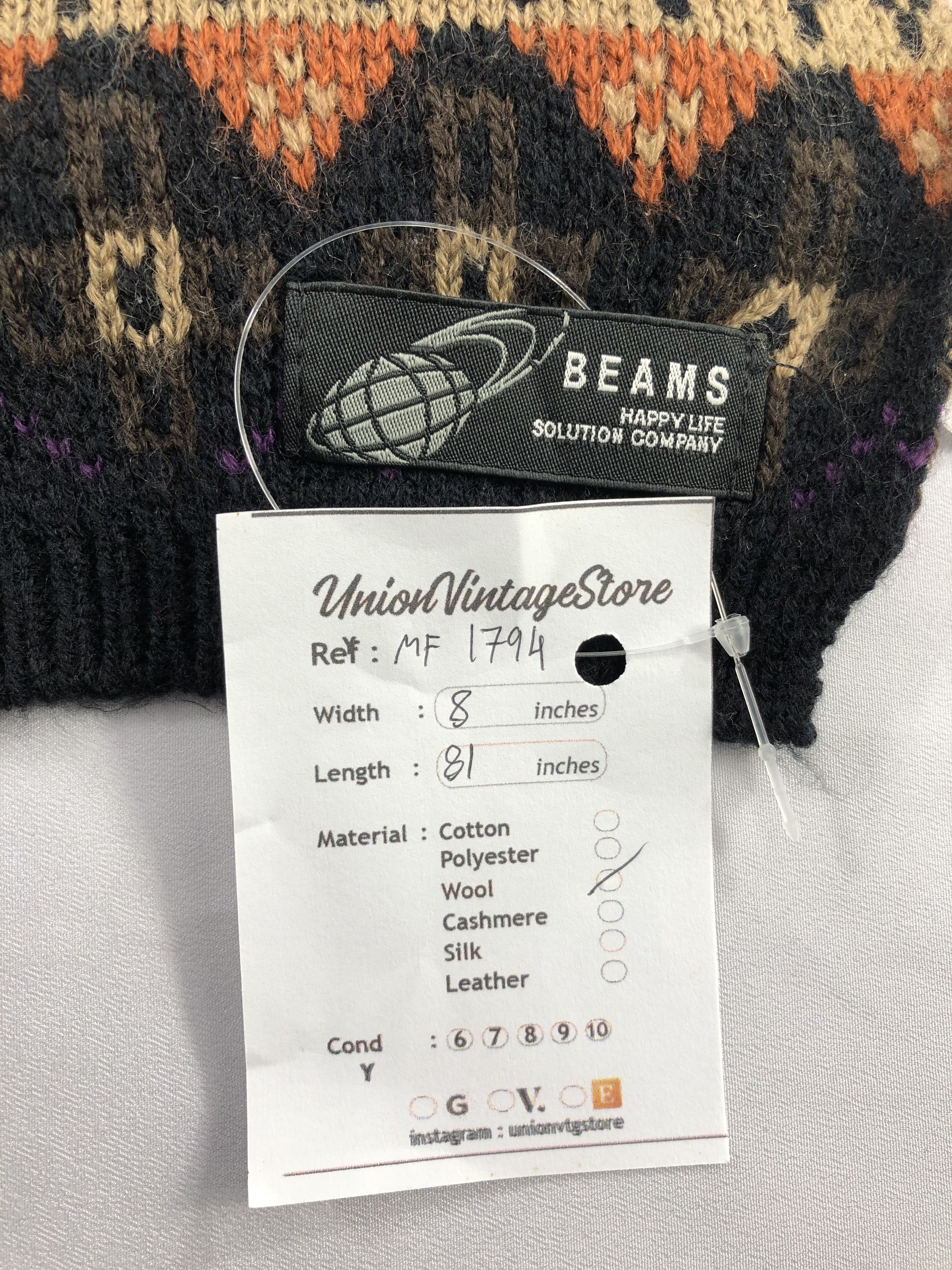 Beams Japan Vintage Beams Scarf/Muffler/Neckwear MF1794 Size ONE SIZE - 7 Thumbnail