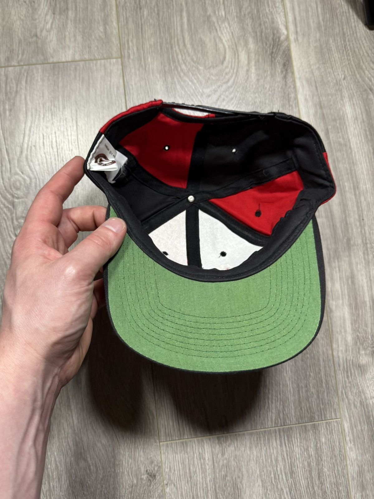 NBA × Vintage Vintage Chicago Bulls 90’s Pinwheel Red Black Snapback Size ONE SIZE - 5 Thumbnail