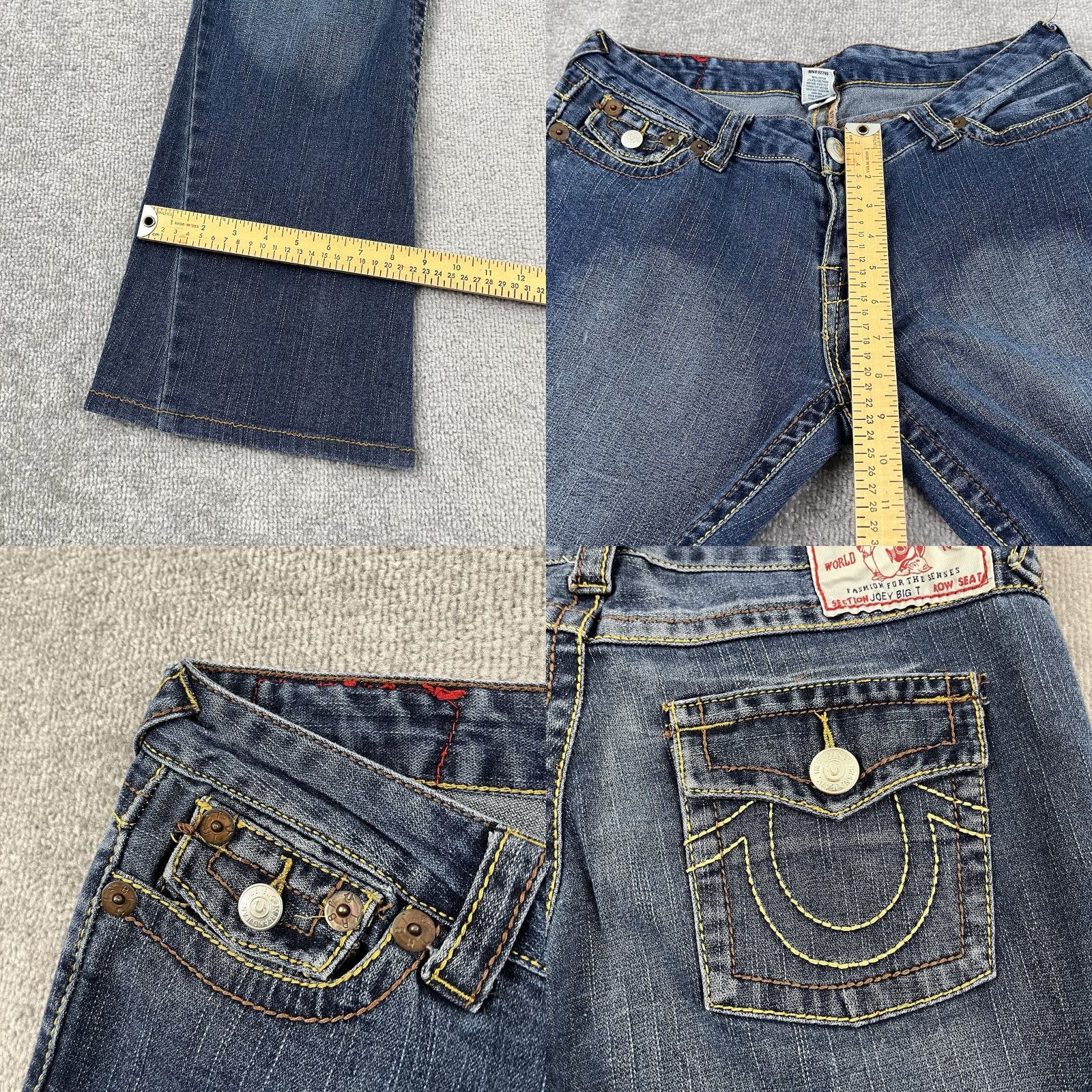 True Religion VINTAGE True Religion Jeans Womens 32 x 31 Flared Leg Denim Hip Hop Retro Blue Size 24" / US 00 / IT 34 - 8 Thumbnail