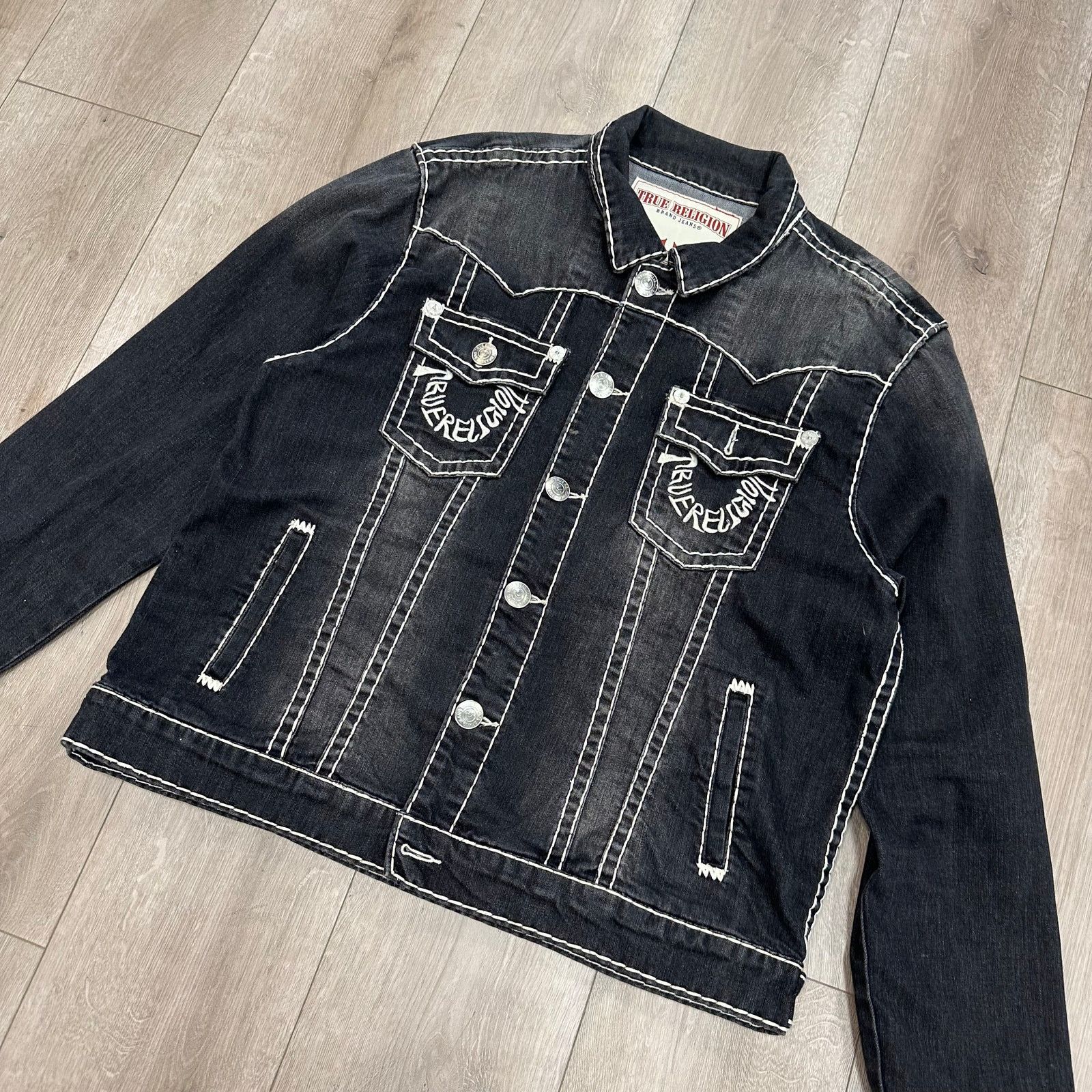 True Religion True Religion Jimmy contrast-stitch denim jacket washed XXL Size US XXL / EU 58 / 5 - 3 Thumbnail